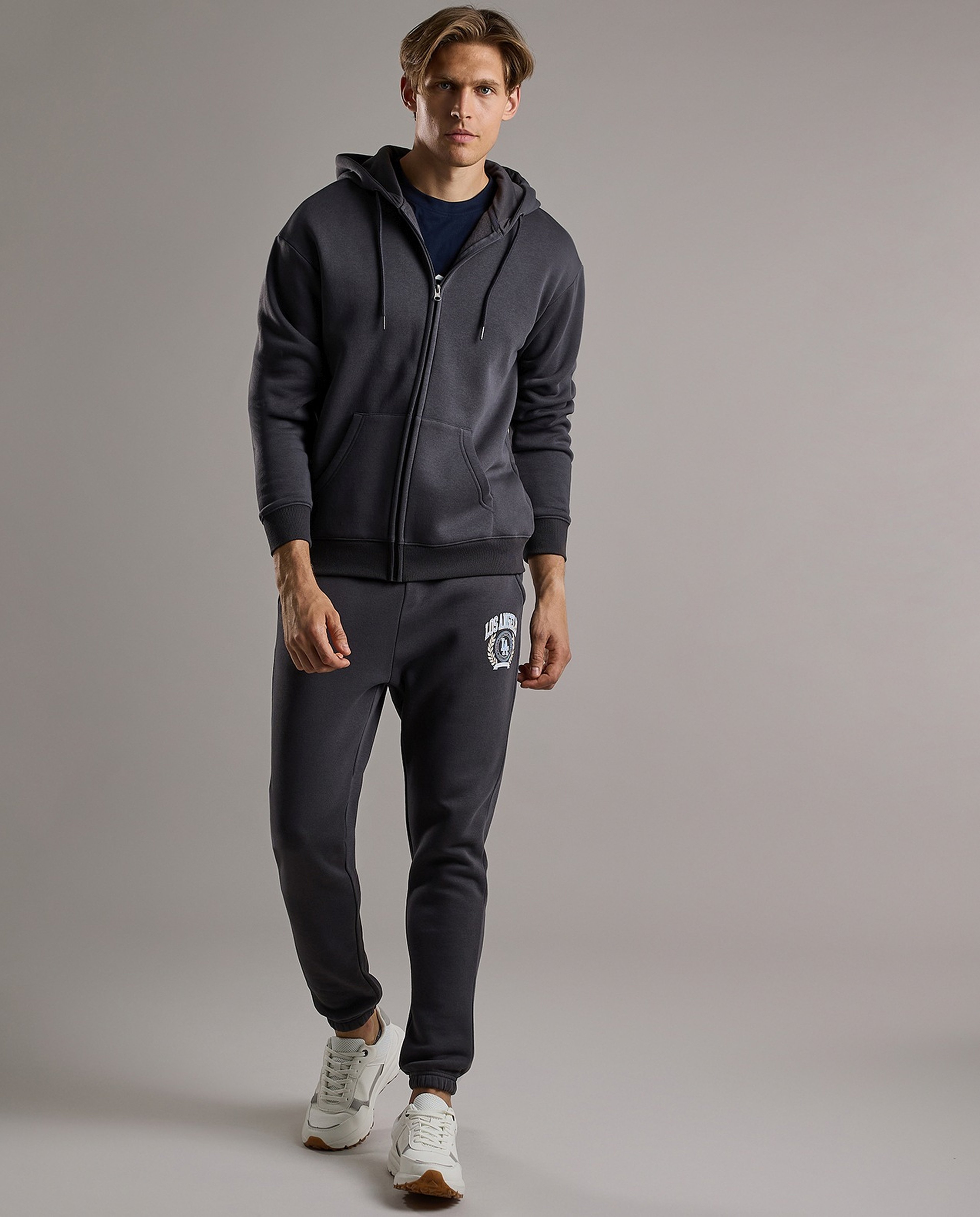 Zippered Hooded Jacket with Long Sleeves