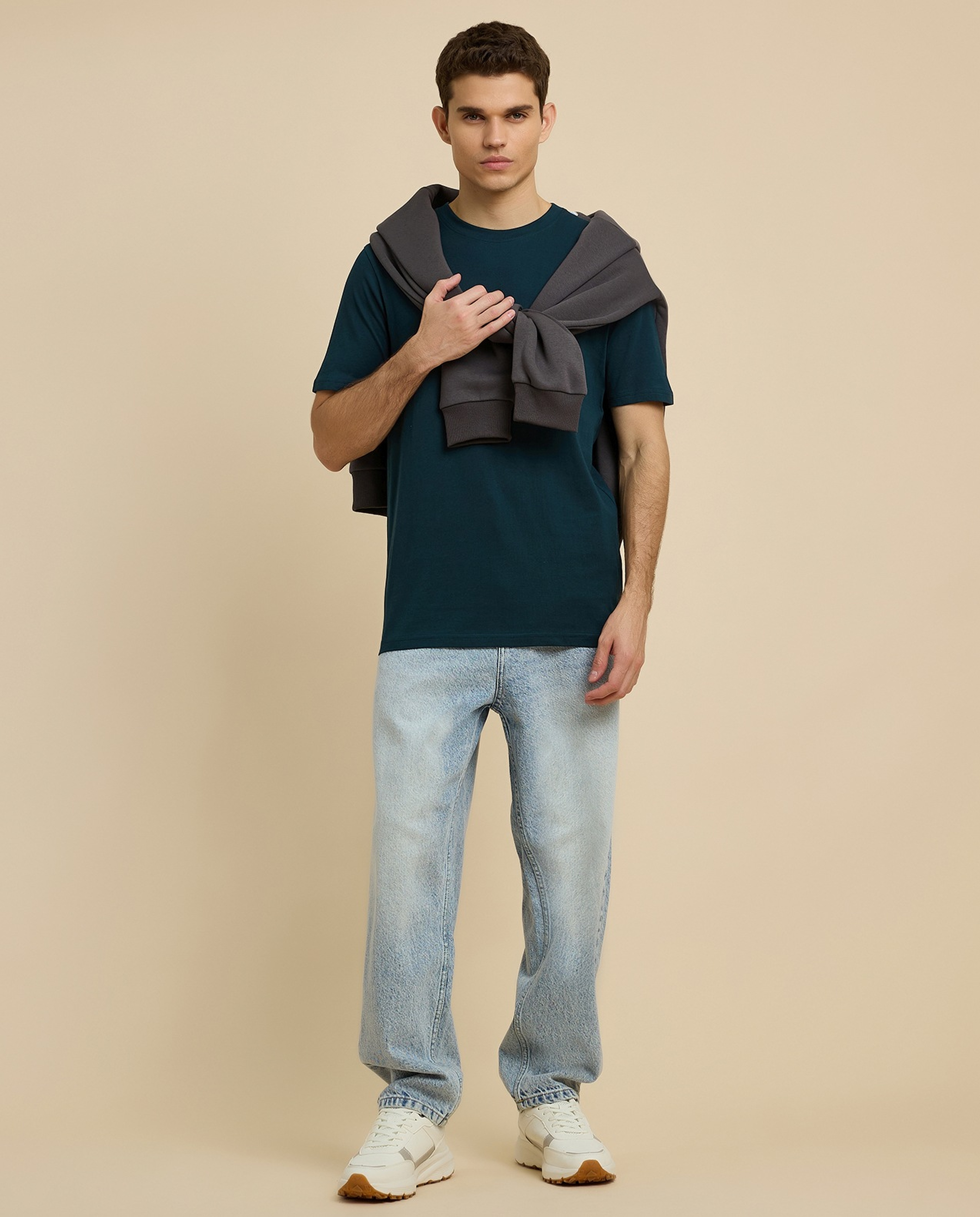 Typography Print T-Shirt with Crew Neck and Short Sleeves