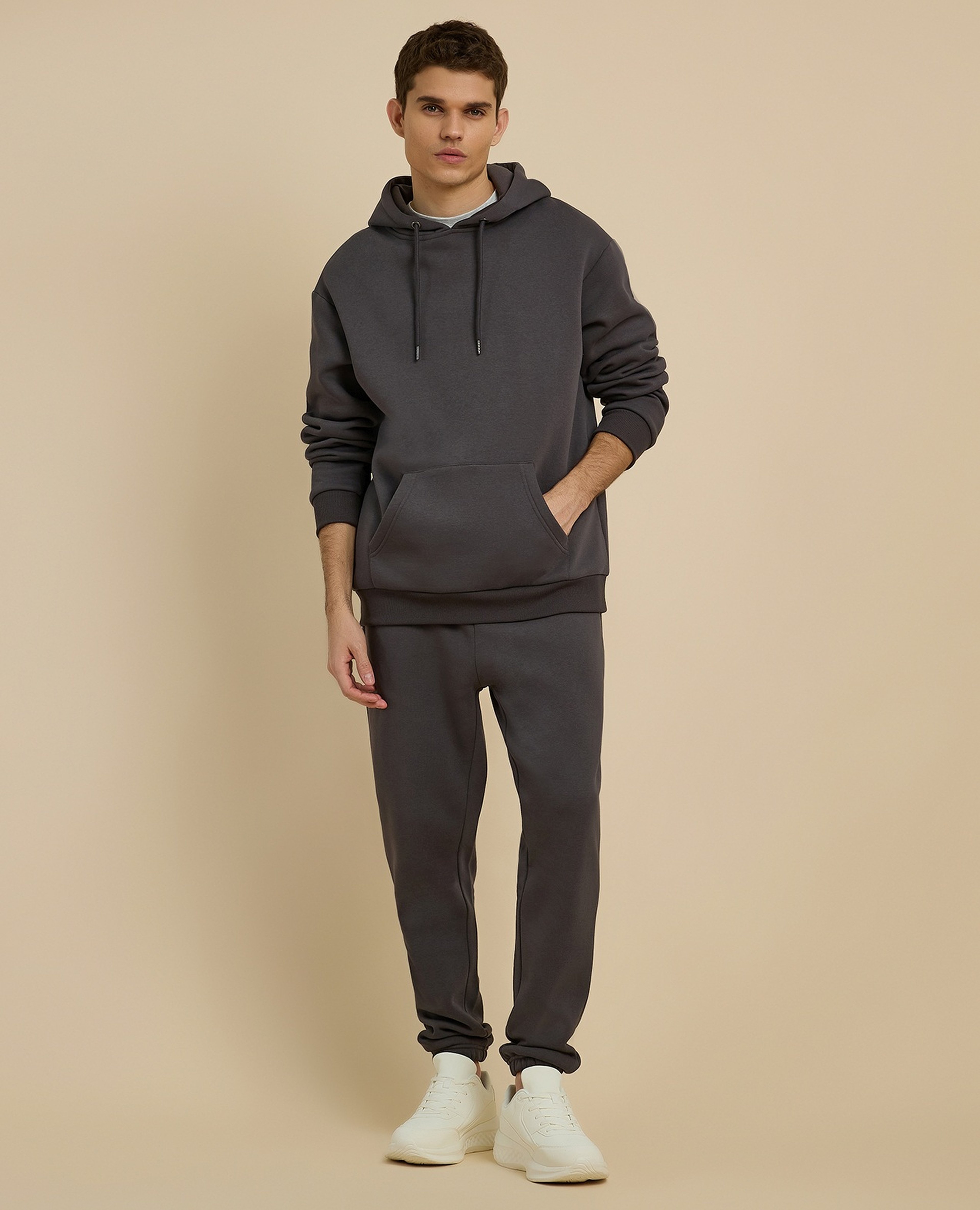 Solid Joggers with Drawstring Waist