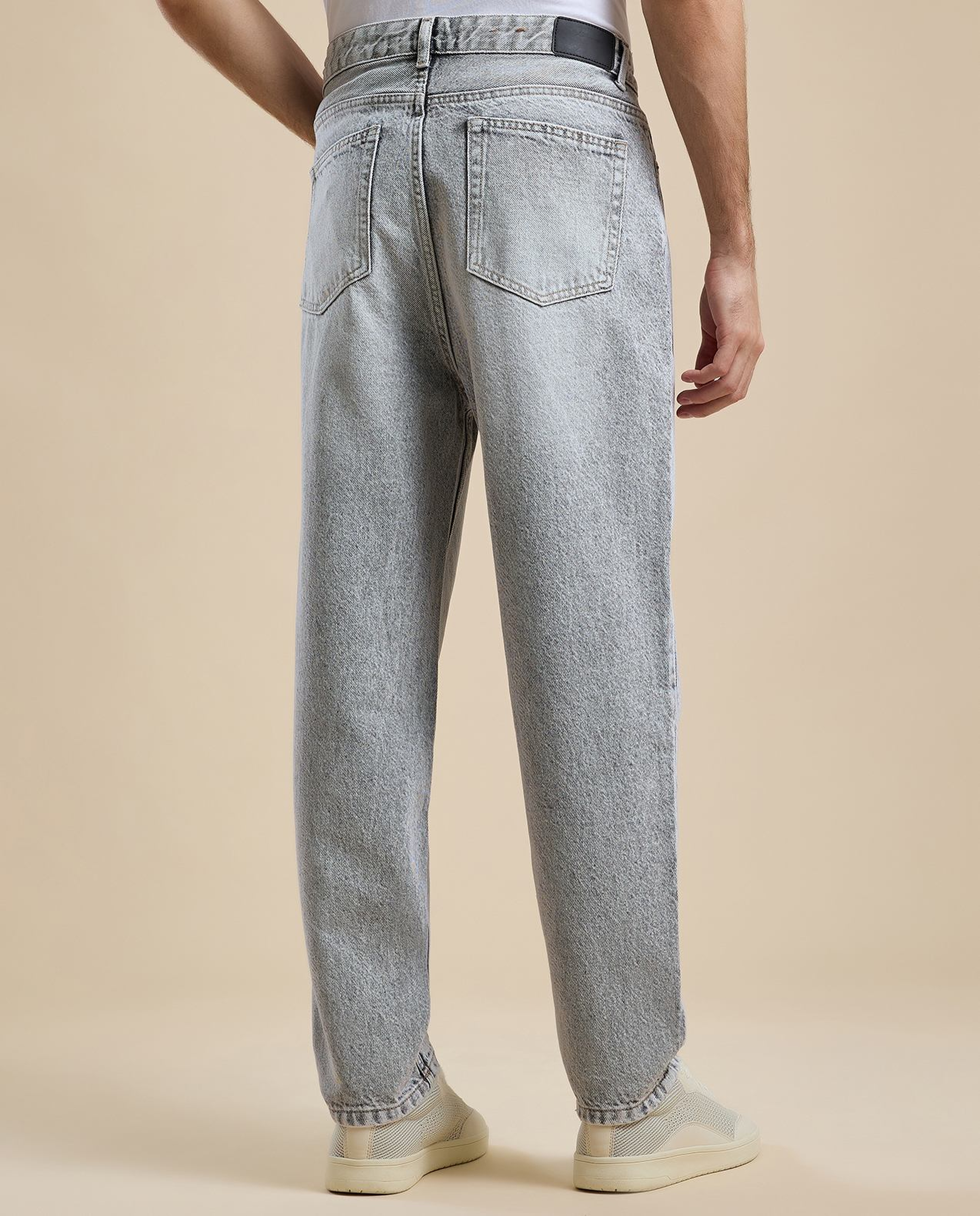 Washed Jeans with Button Closure