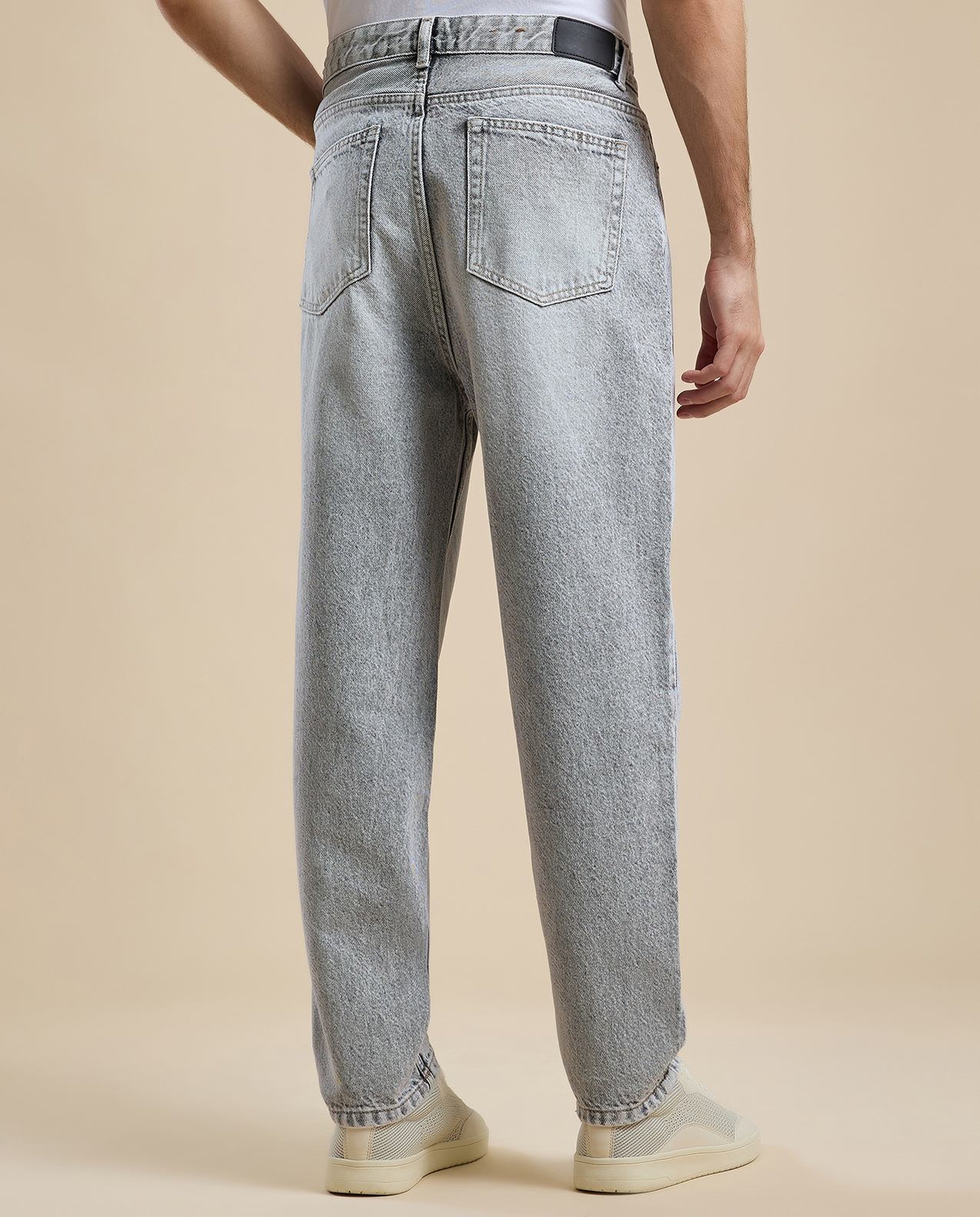 Washed Jeans with Button Closure