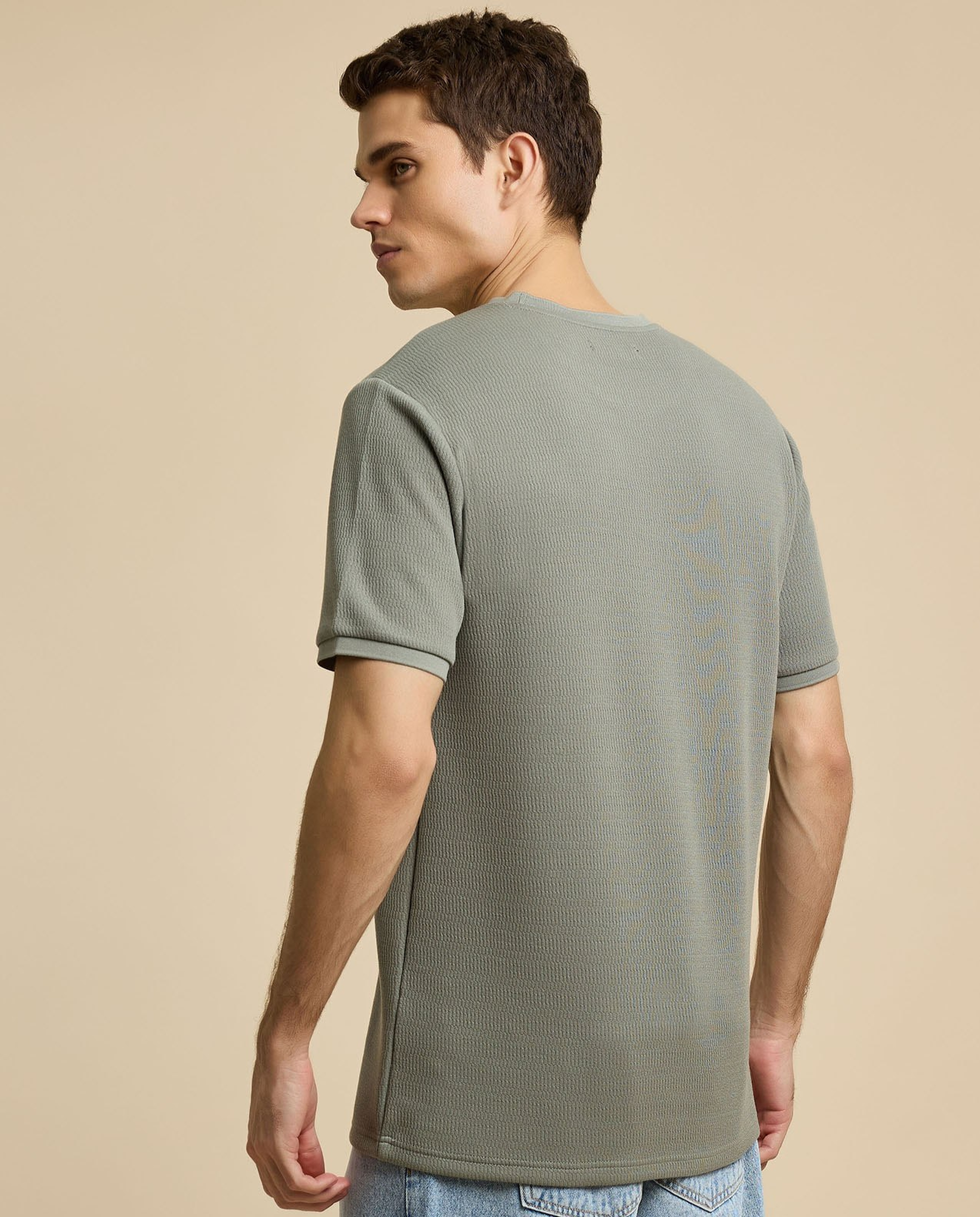 Embroidered T-Shirt with Crew Neck and Short Sleeves