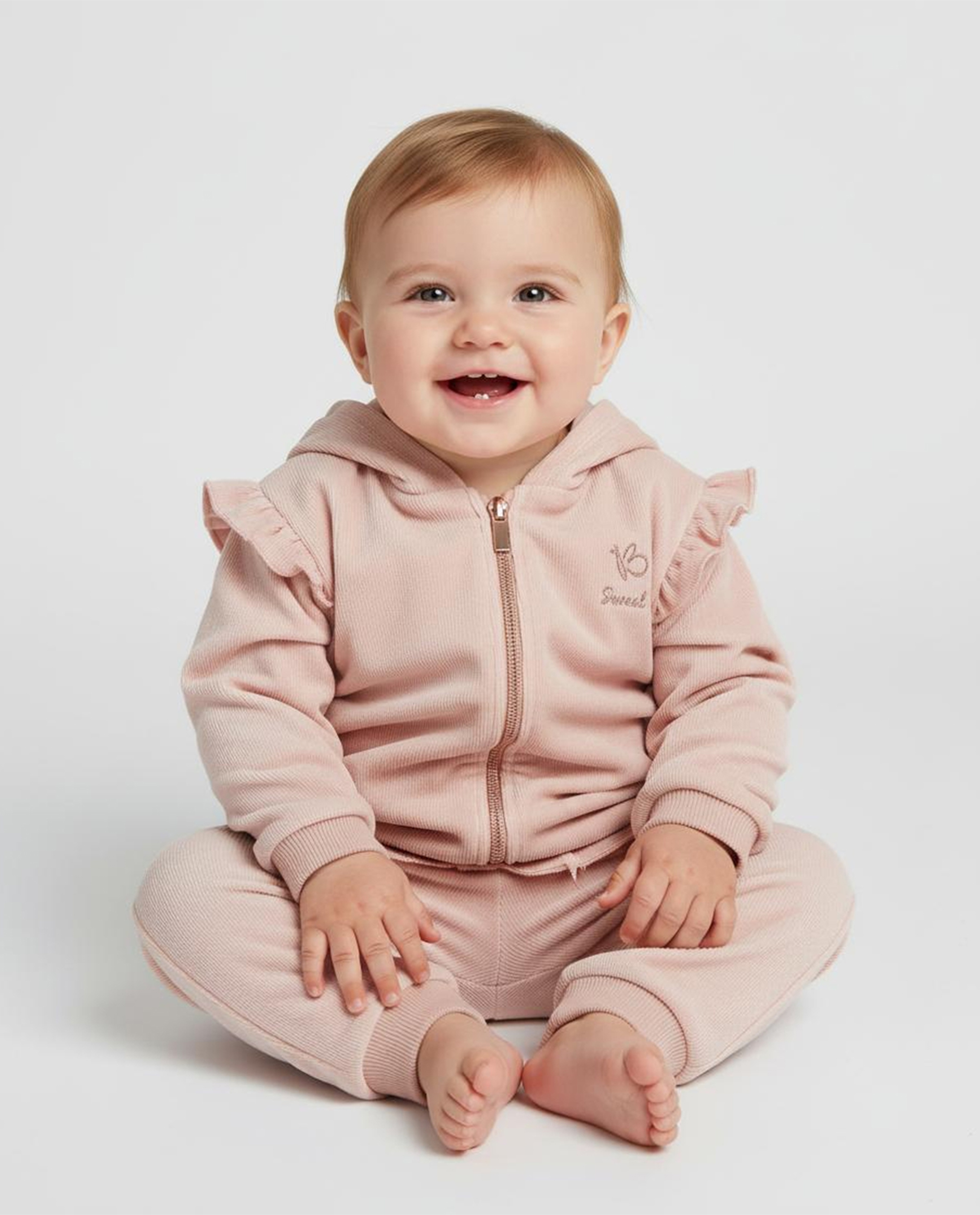 Embroidered Hooded Clothing Set