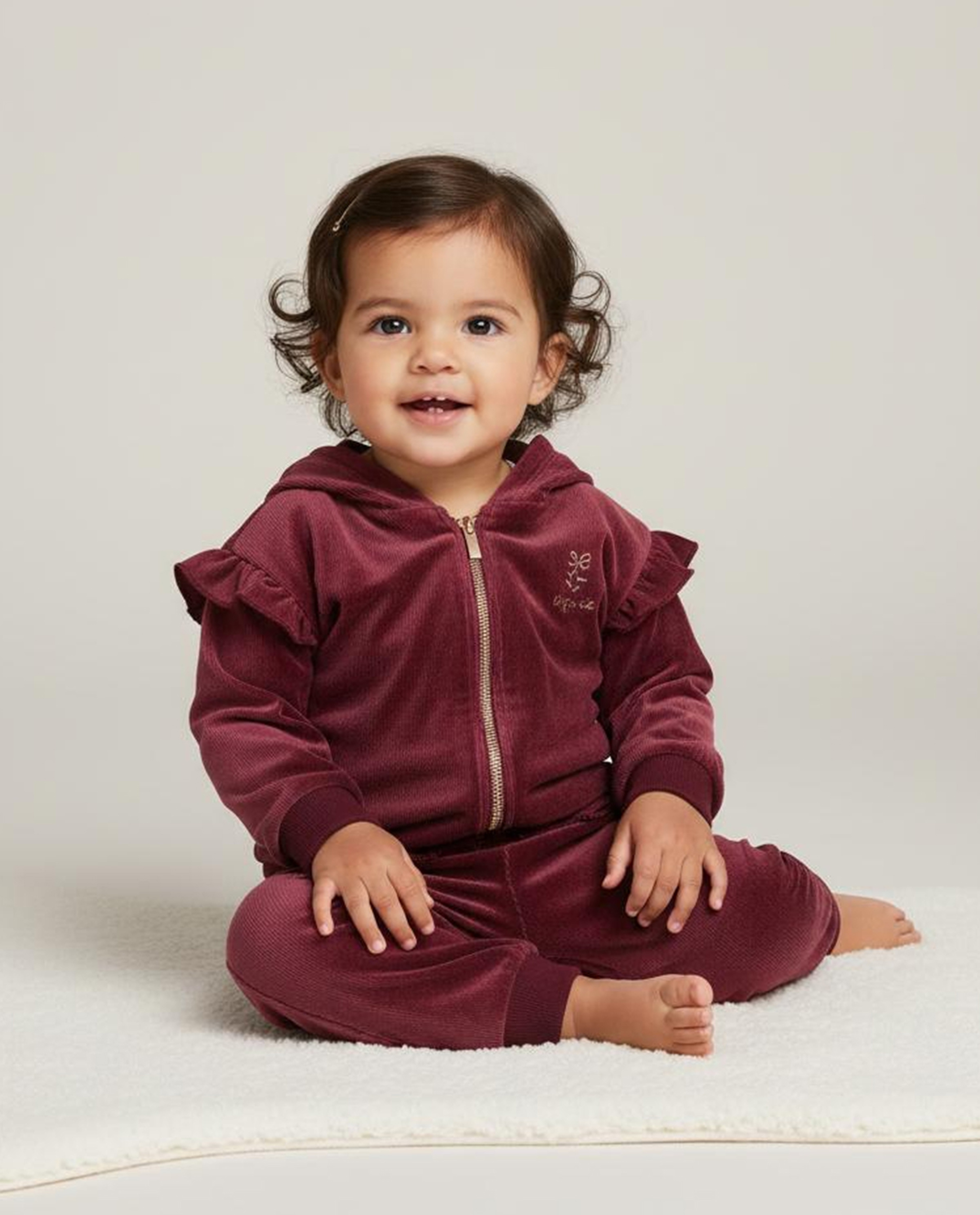 Embroidered Hooded Clothing Set