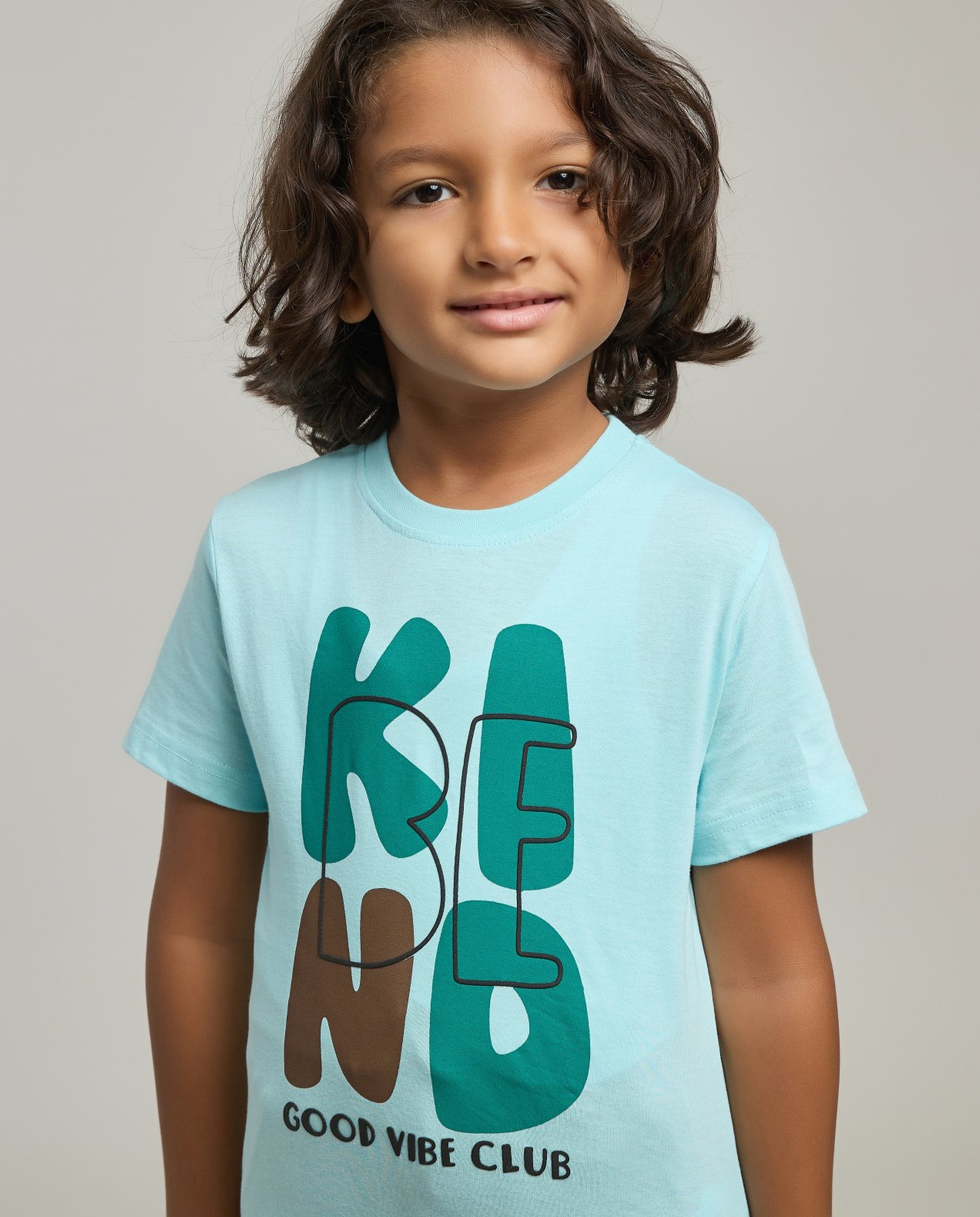 Typograpghy Print T-Shirt with Crew Neck and Short Sleeves