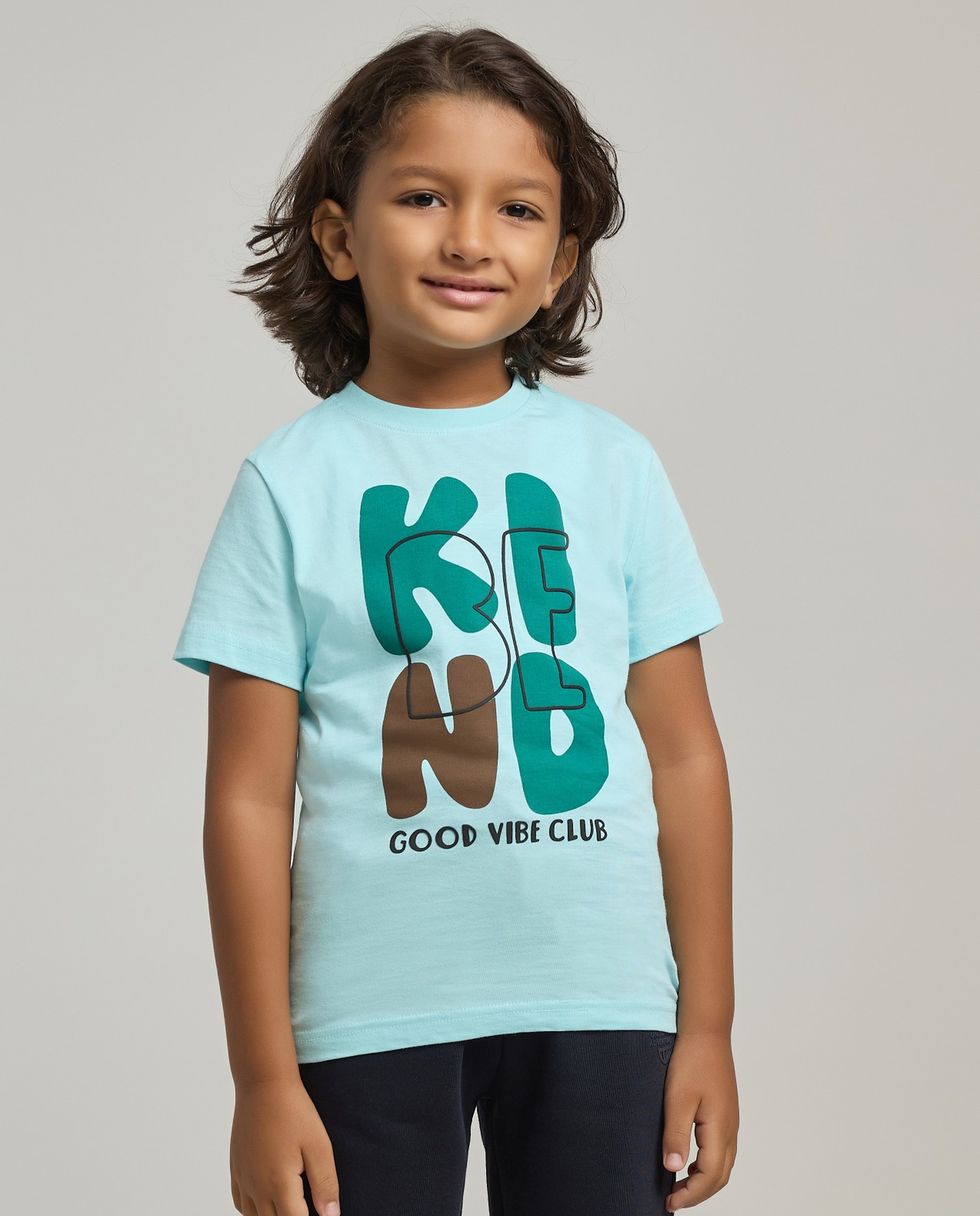 Typograpghy Print T-Shirt with Crew Neck and Short Sleeves