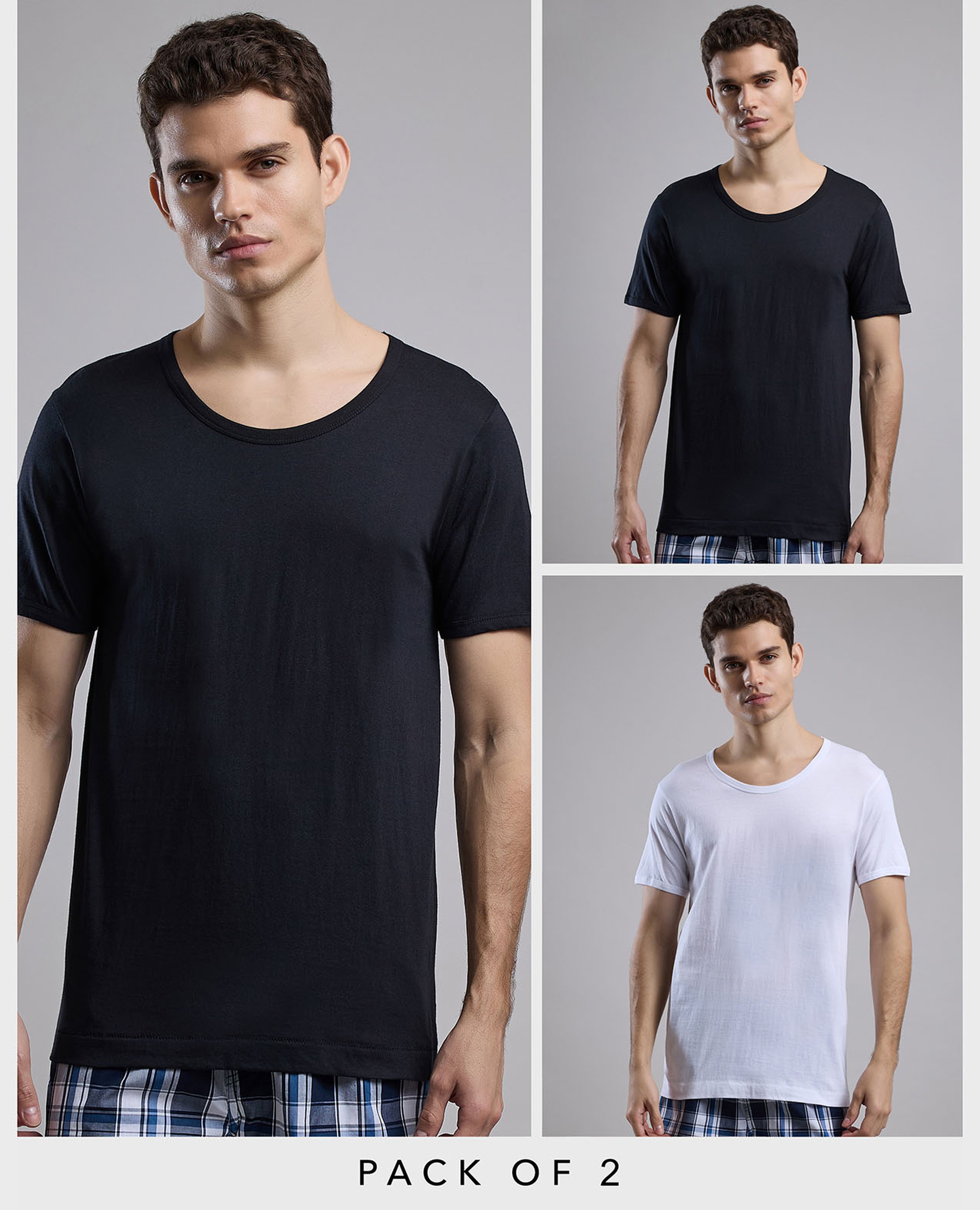 فانيلة سادة كم قصير - قطعتين