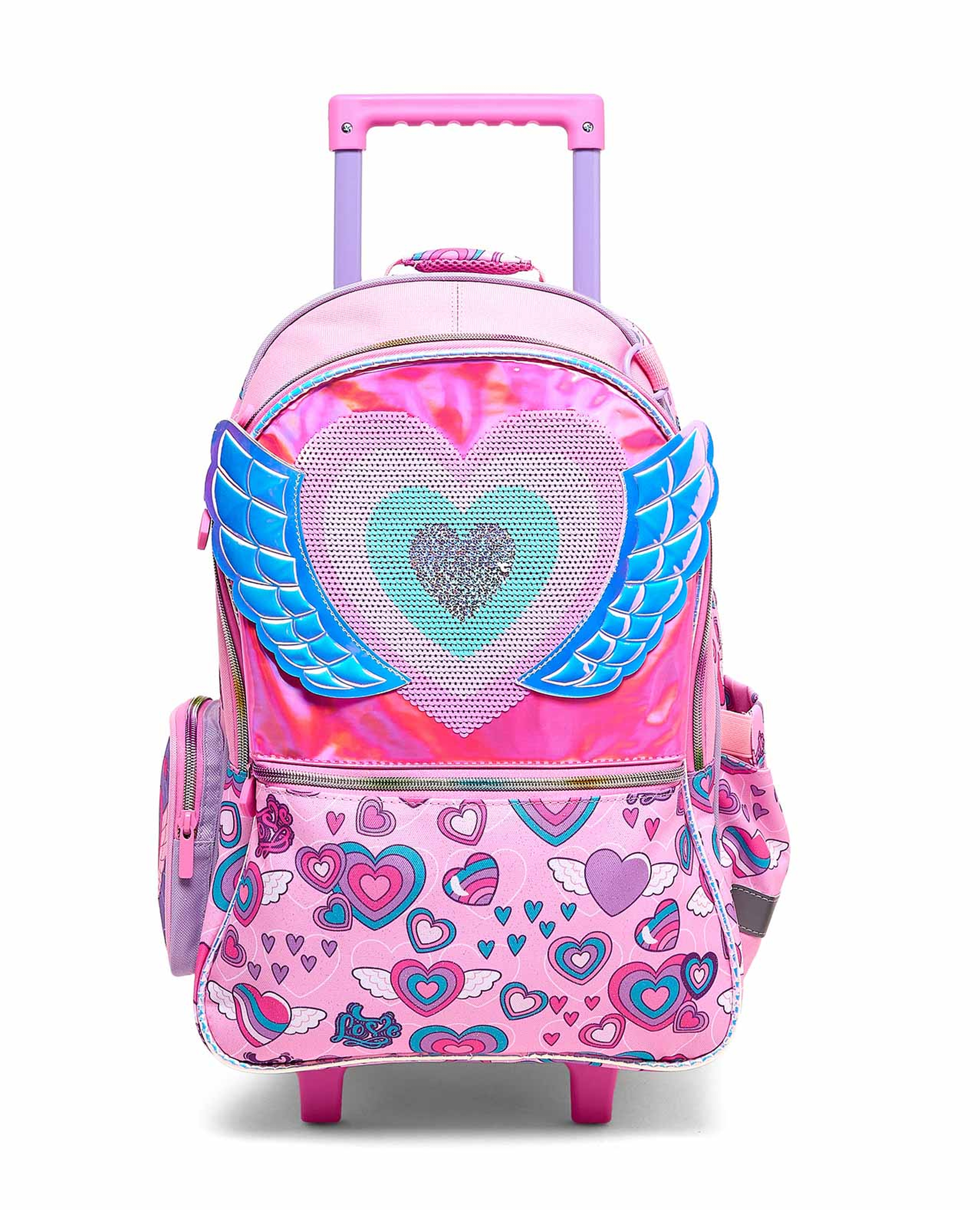 حقيبة ظهر بعجلات مطبوعة