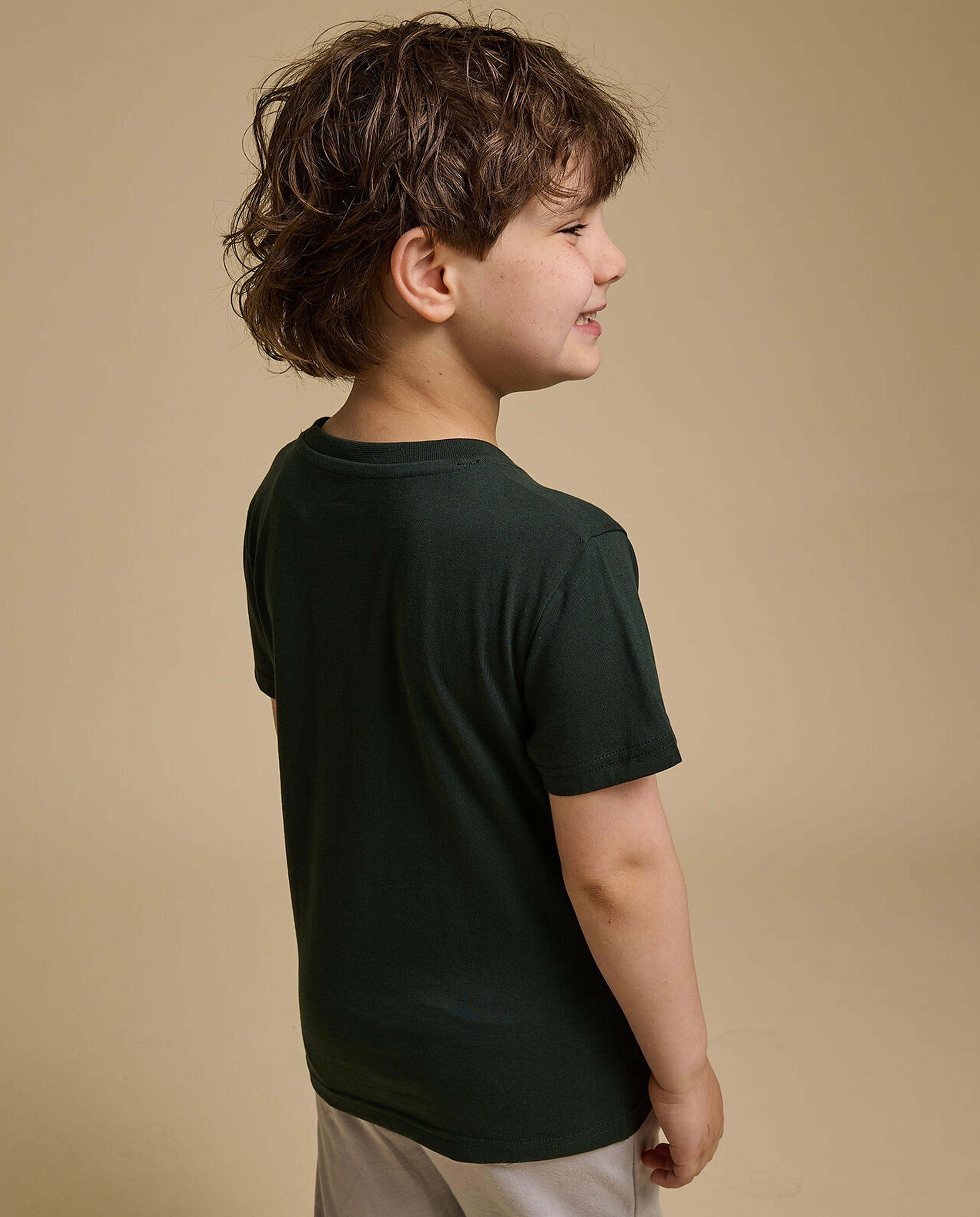 Graphic Print T-Shirt with Crew Neck and Short Sleeves