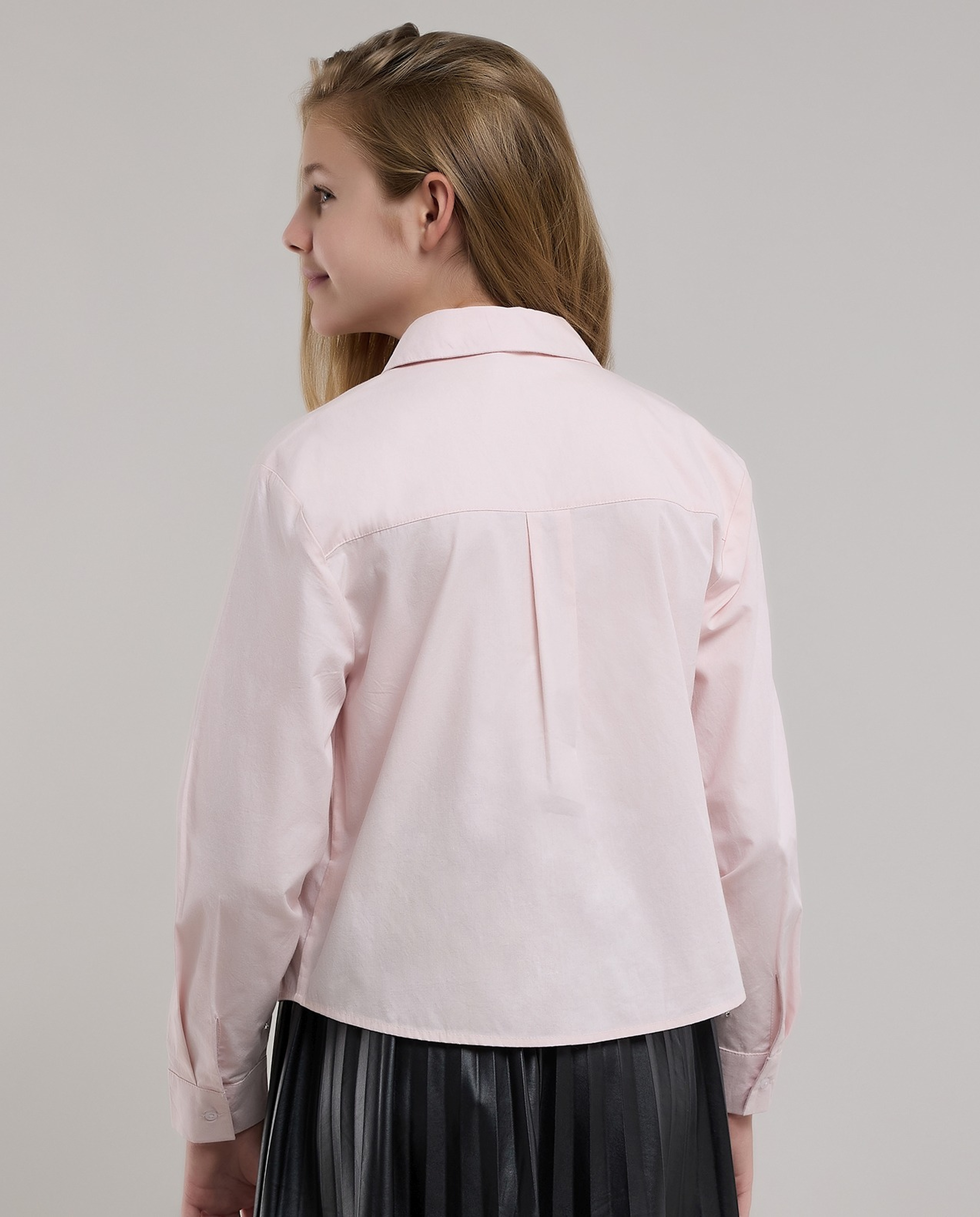 Embellished Shirt with Classic Collar and Long Sleeves