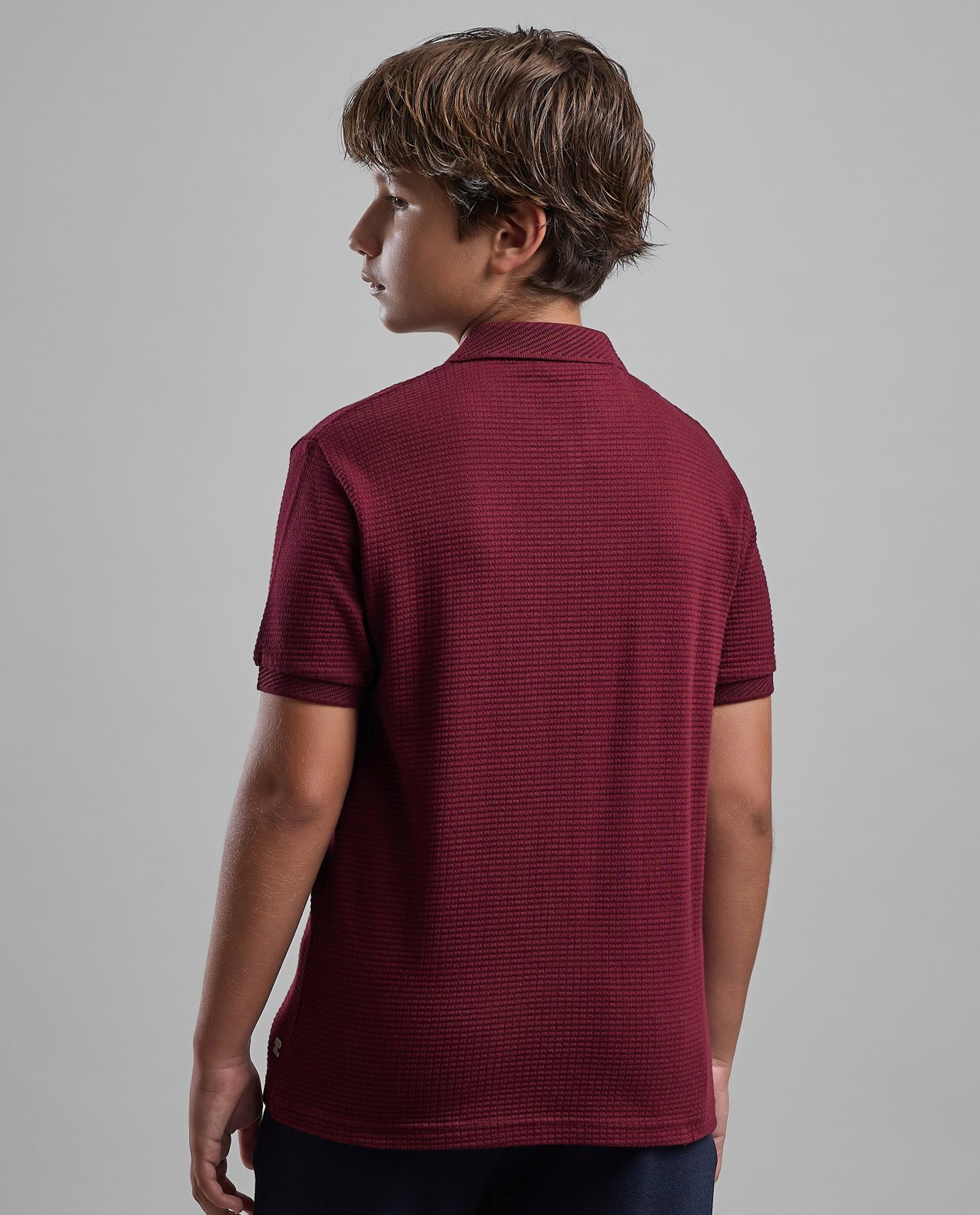 Solid Polo T-Shirt with Short Sleeves