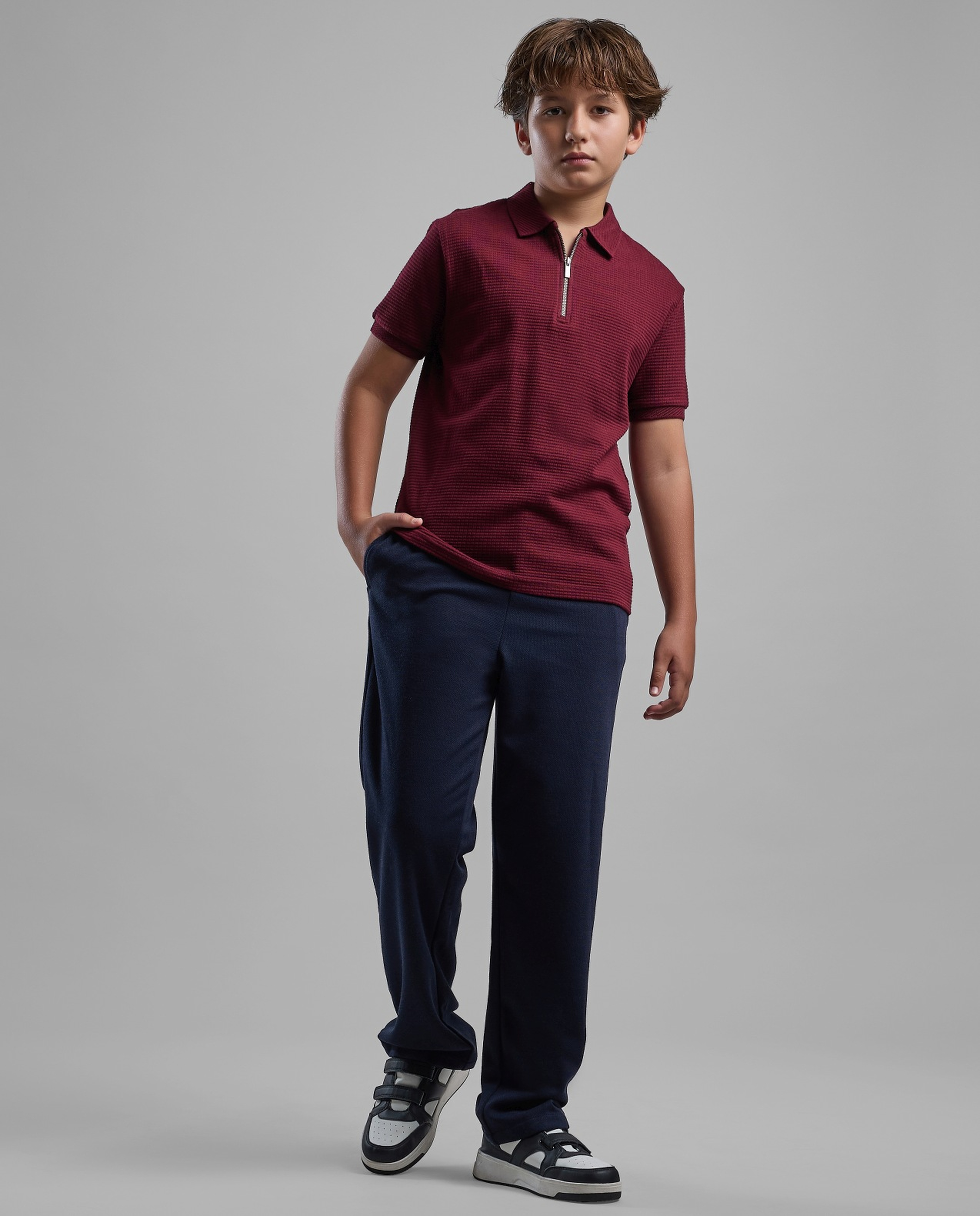 Solid Polo T-Shirt with Short Sleeves