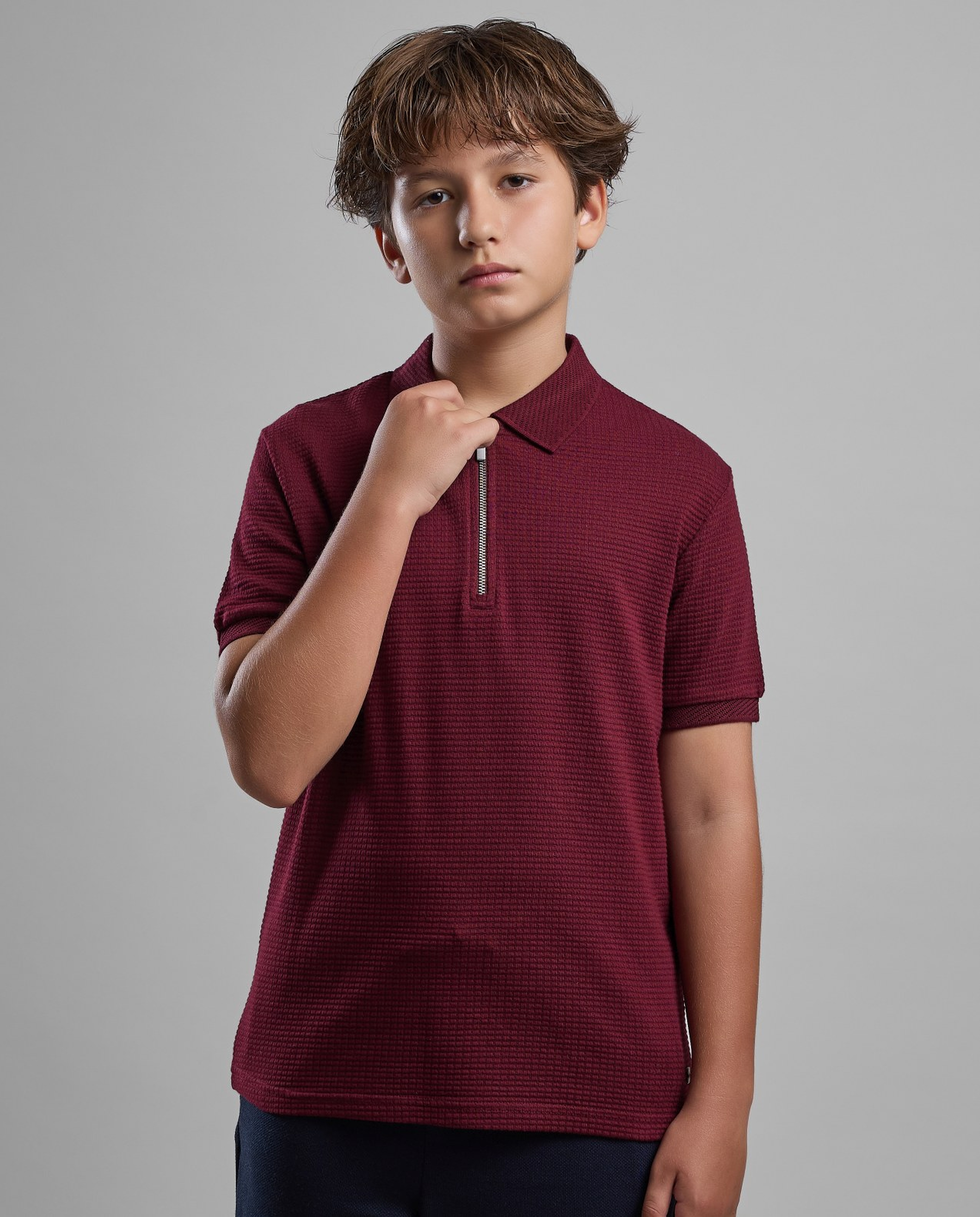 Solid Polo T-Shirt with Short Sleeves