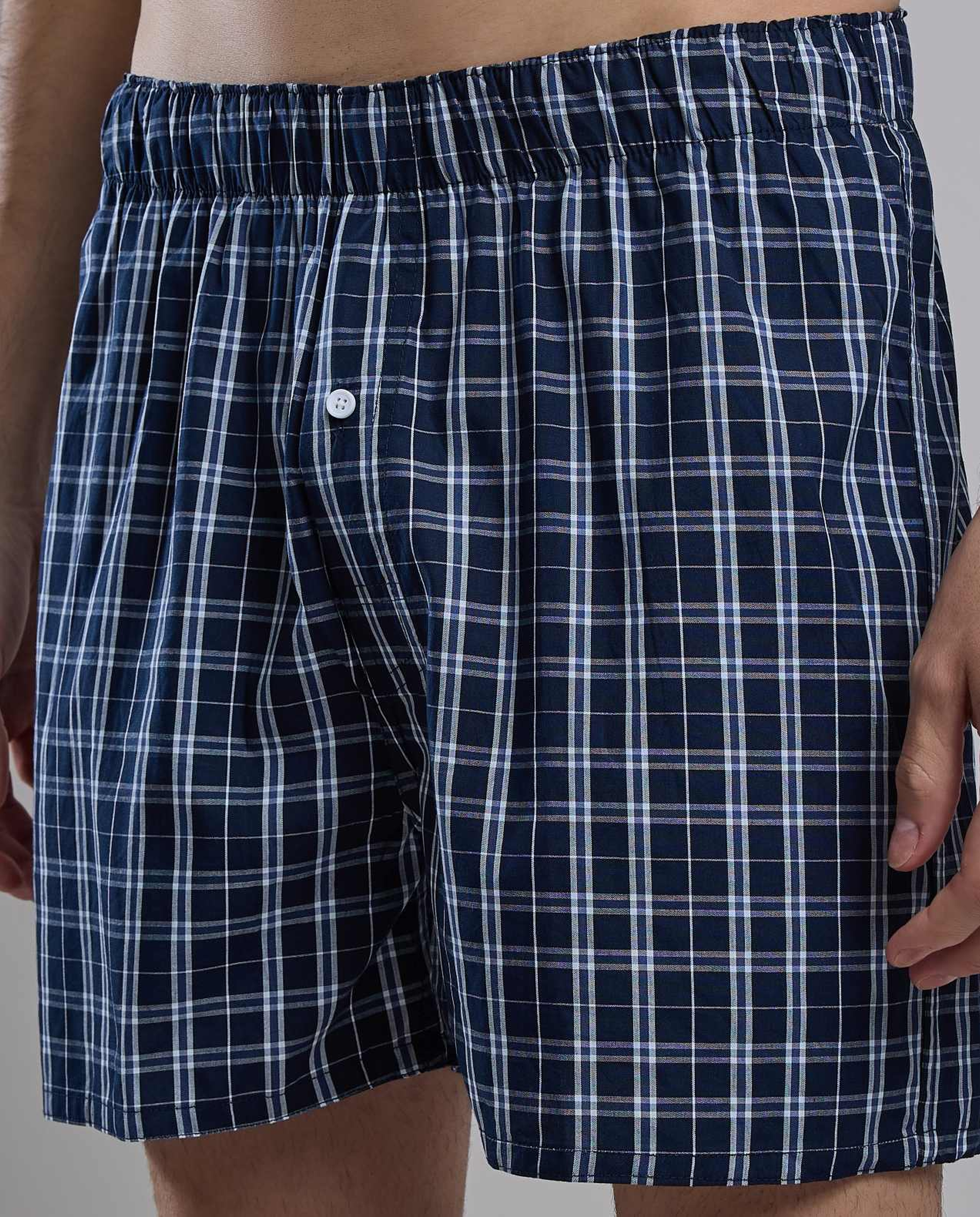 Plaid Boxer with Elastic Waist