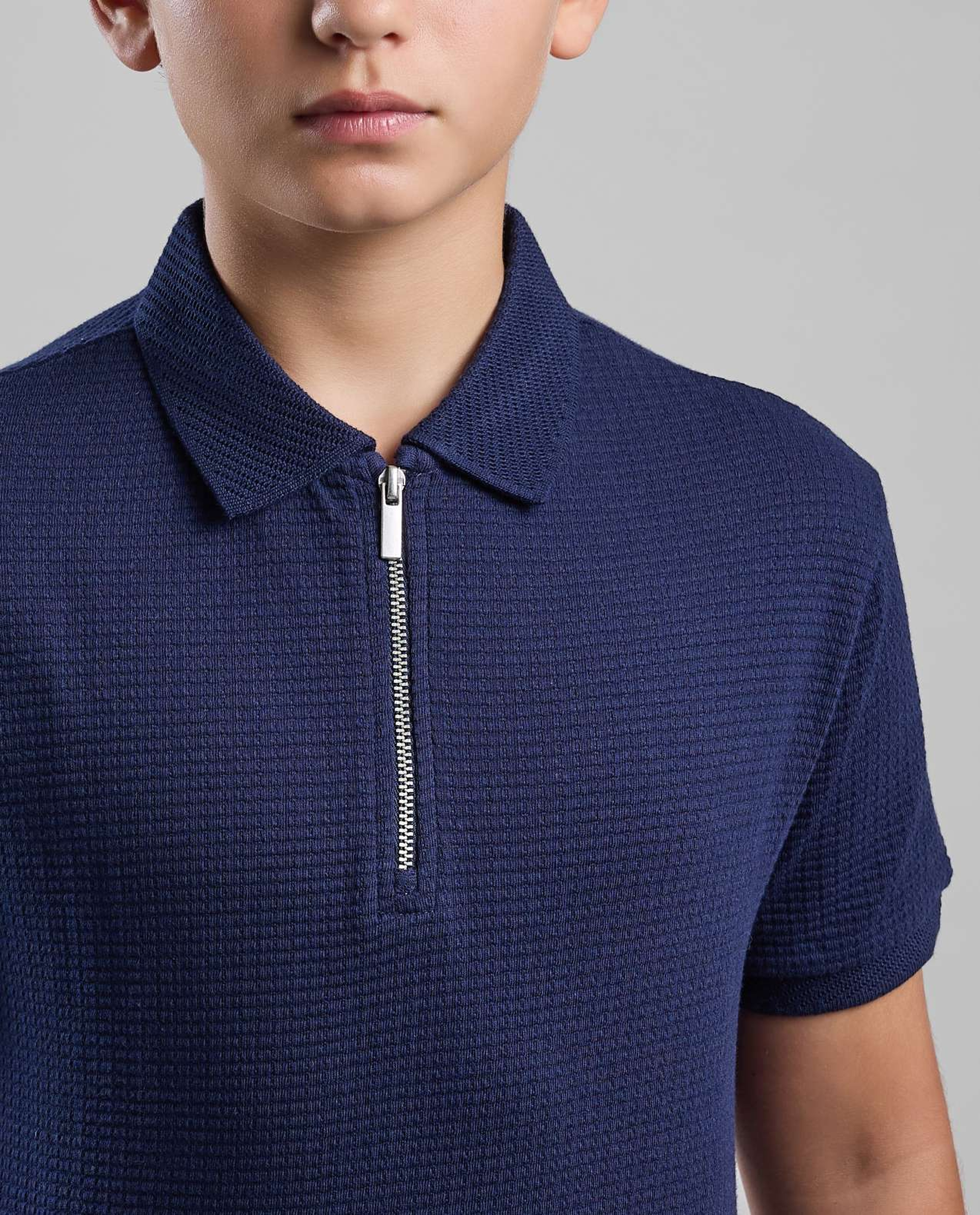 Solid Polo T-Shirt with Short Sleeves