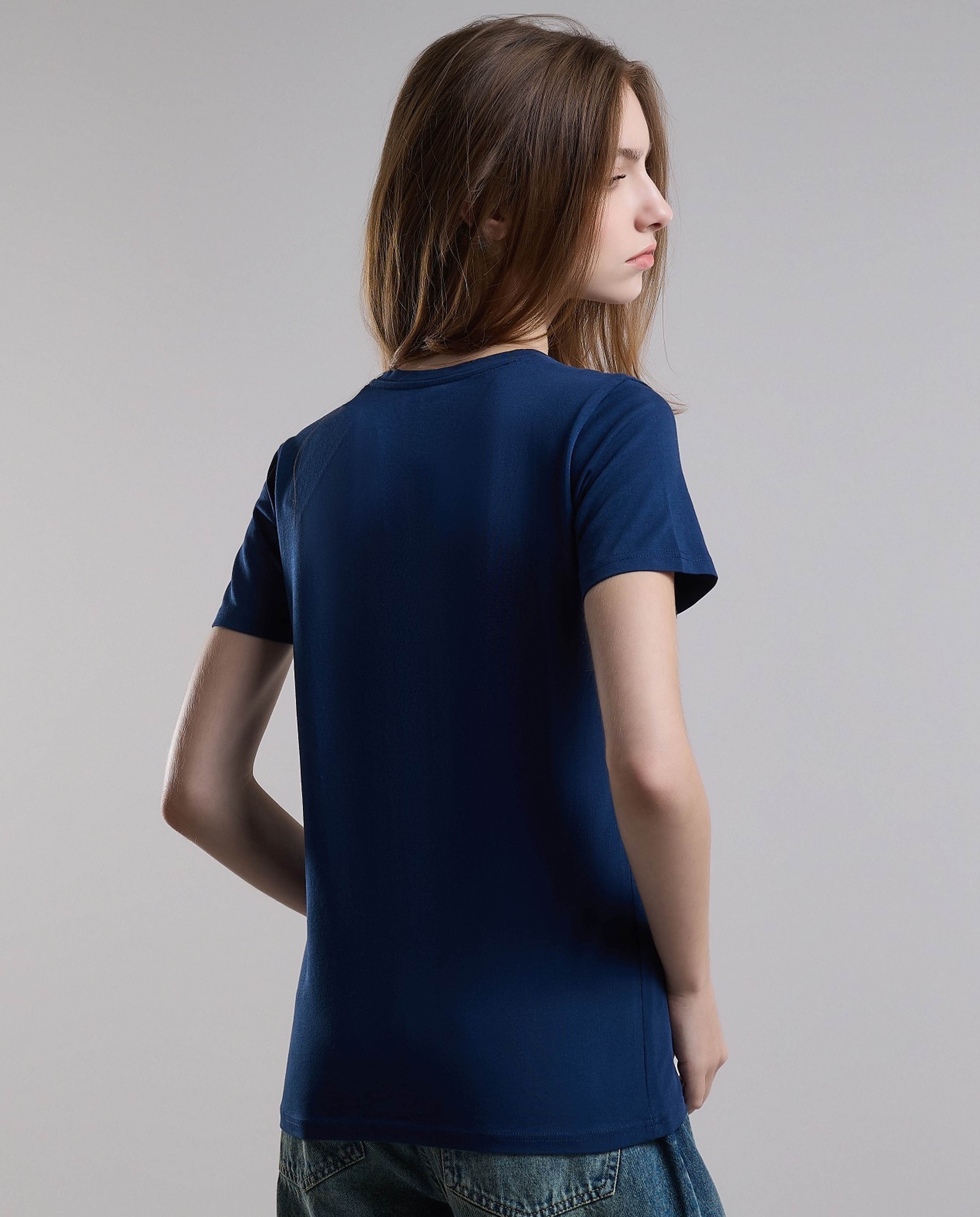 Solid T-Shirt with Crew Neck and Short Sleeves