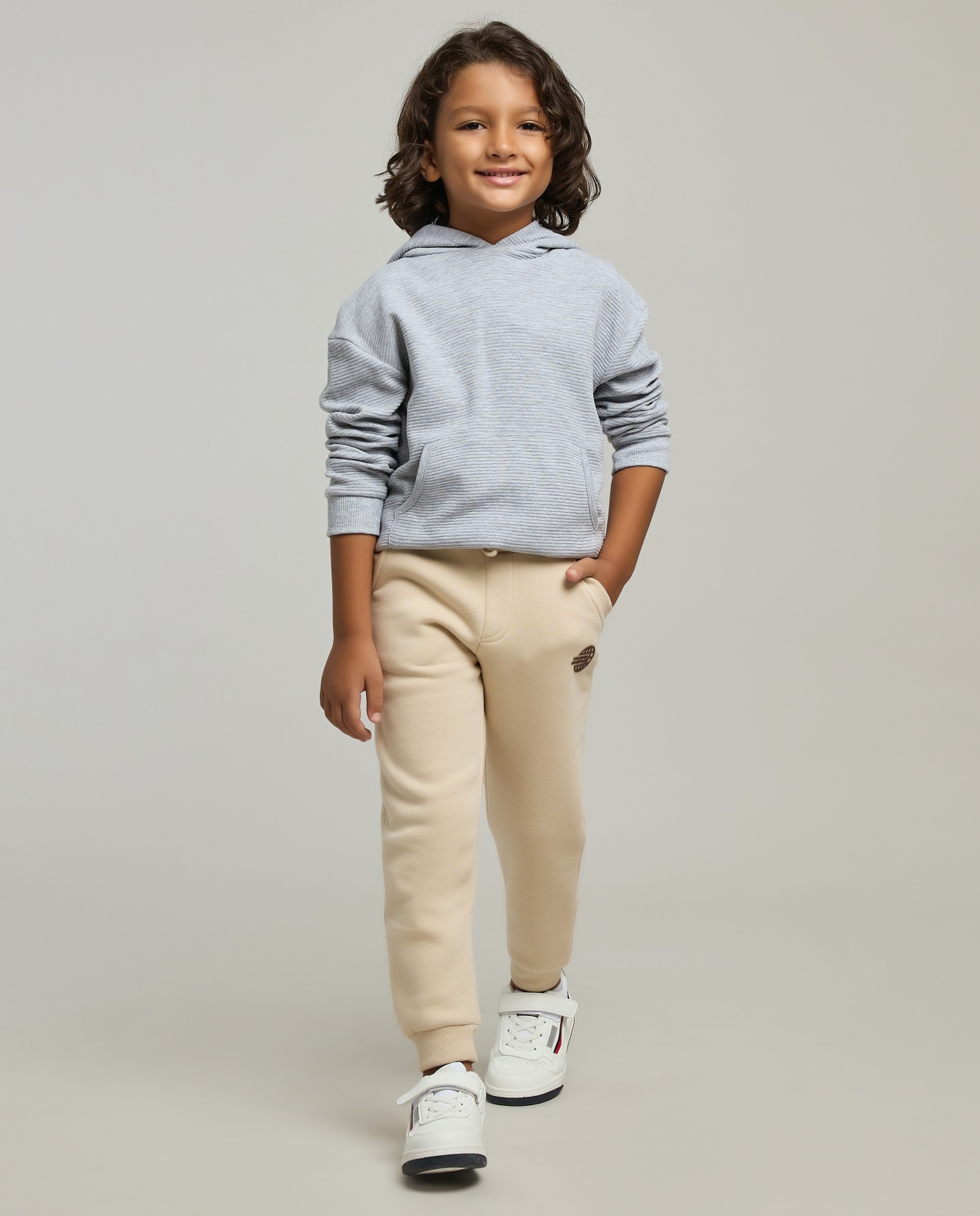 Textured Hoodie with Long Sleeves