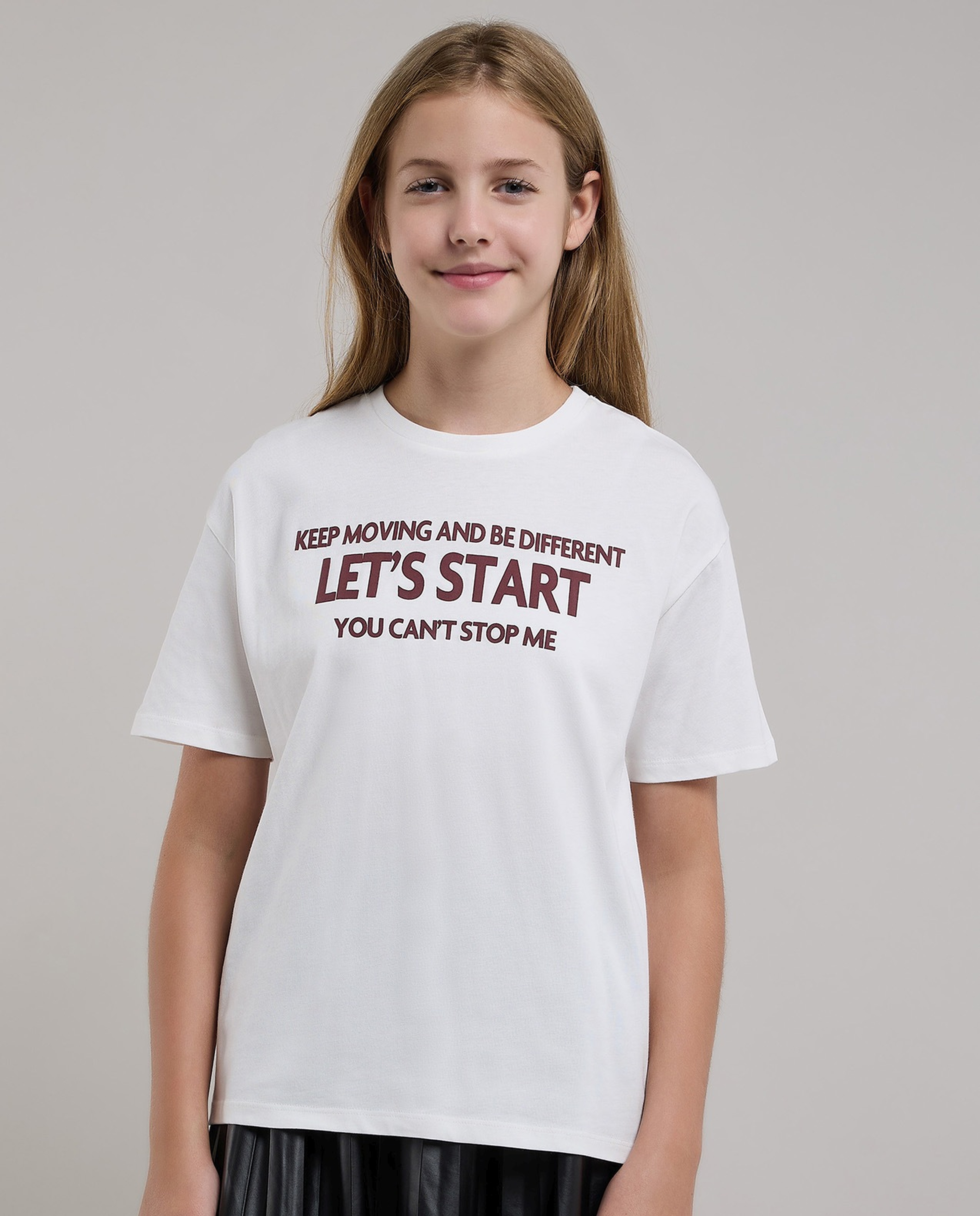 Typograpghy Print T-Shirt with Crew Neck and Short Sleeves