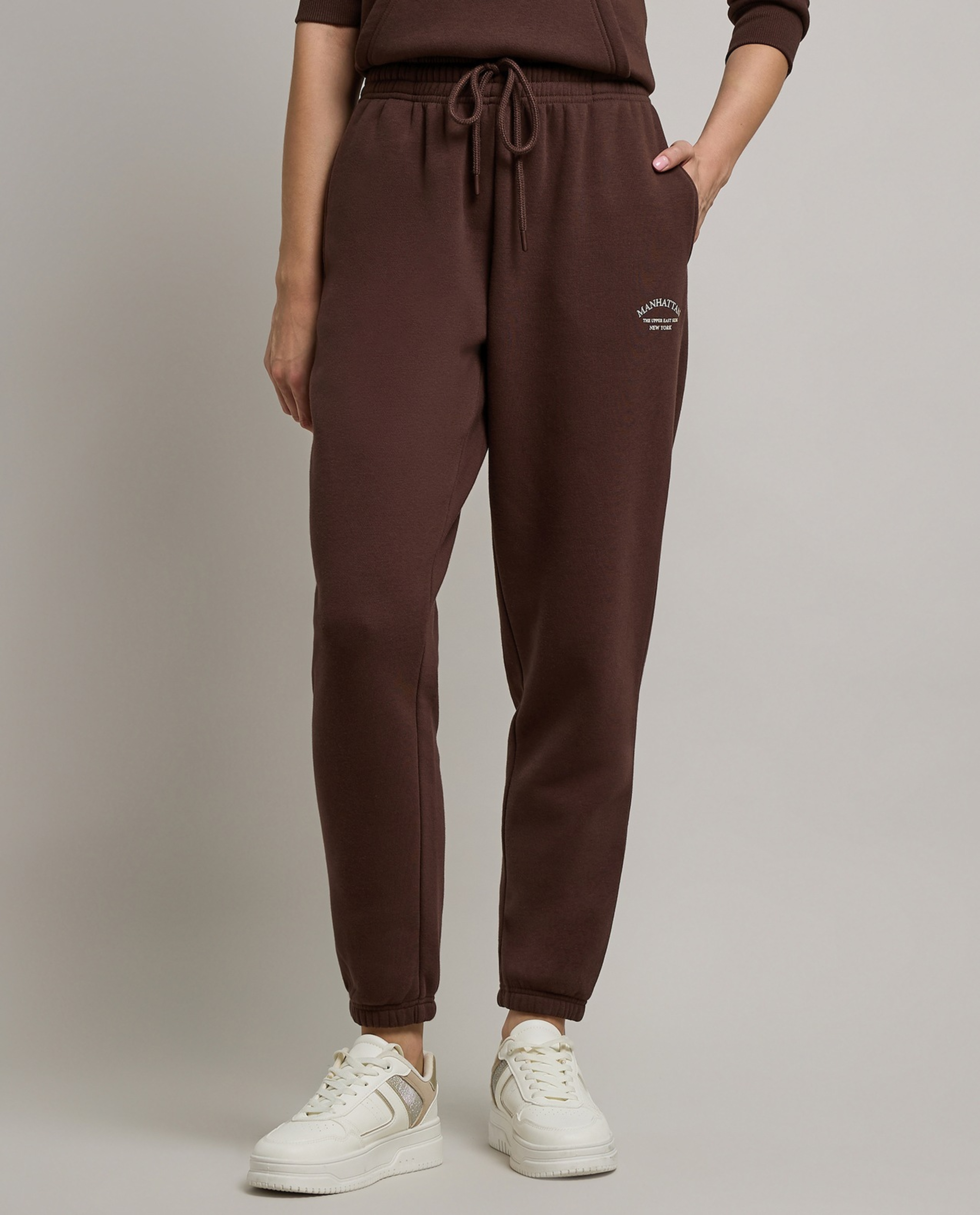 Print Detail Joggers with Drawstring Waist