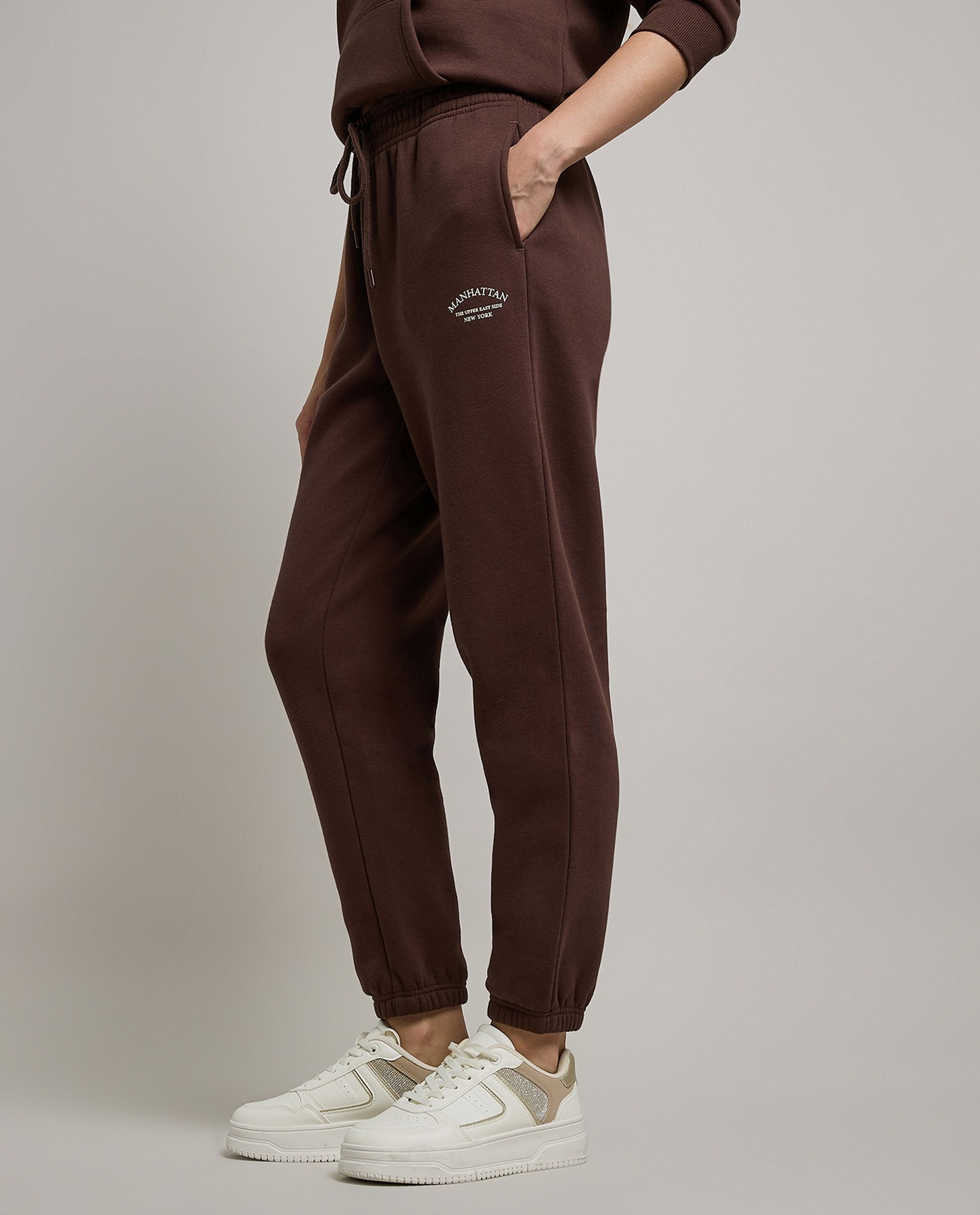 Print Detail Joggers with Drawstring Waist