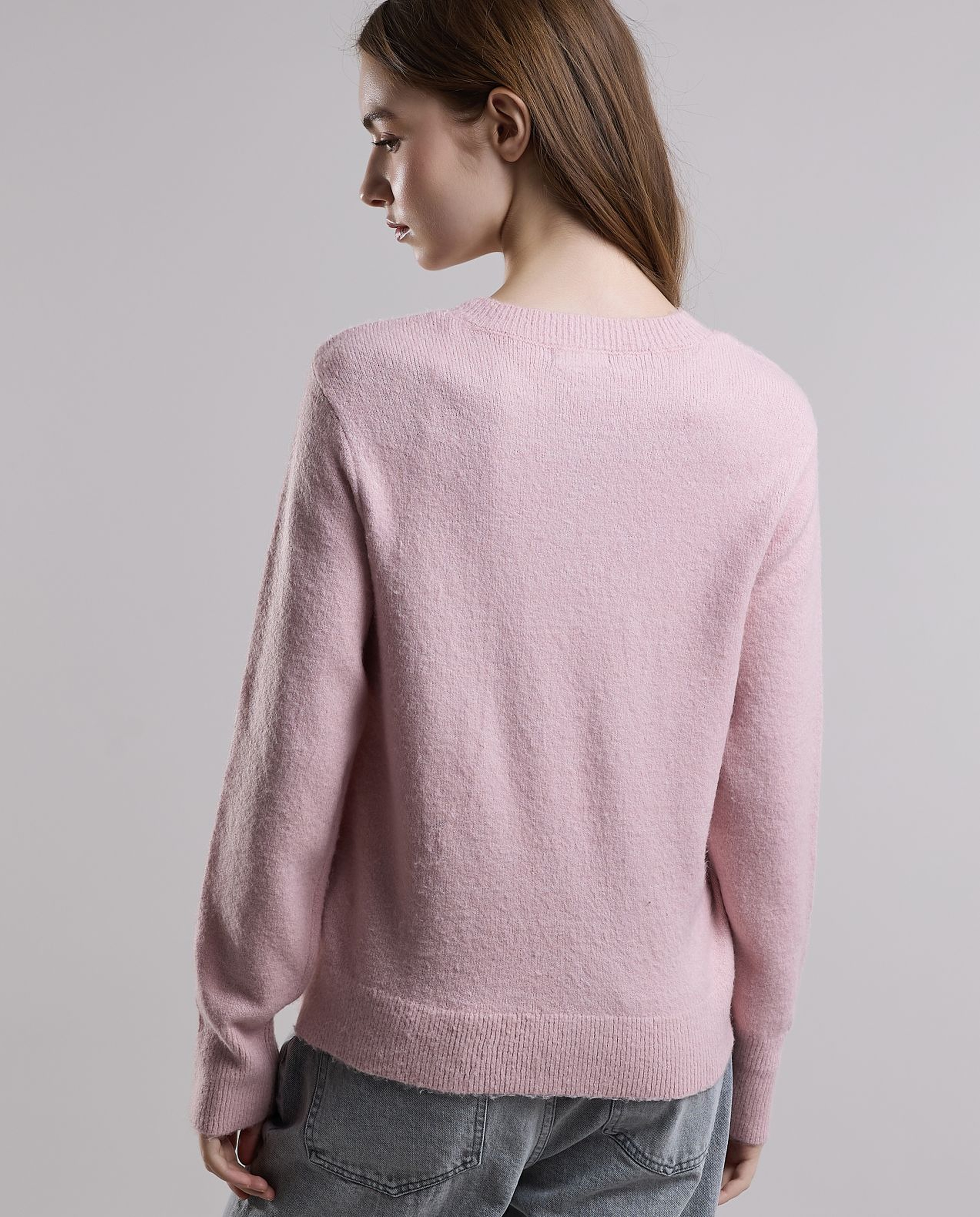 Embellished Sweater with Crew Neck and Long Sleeves