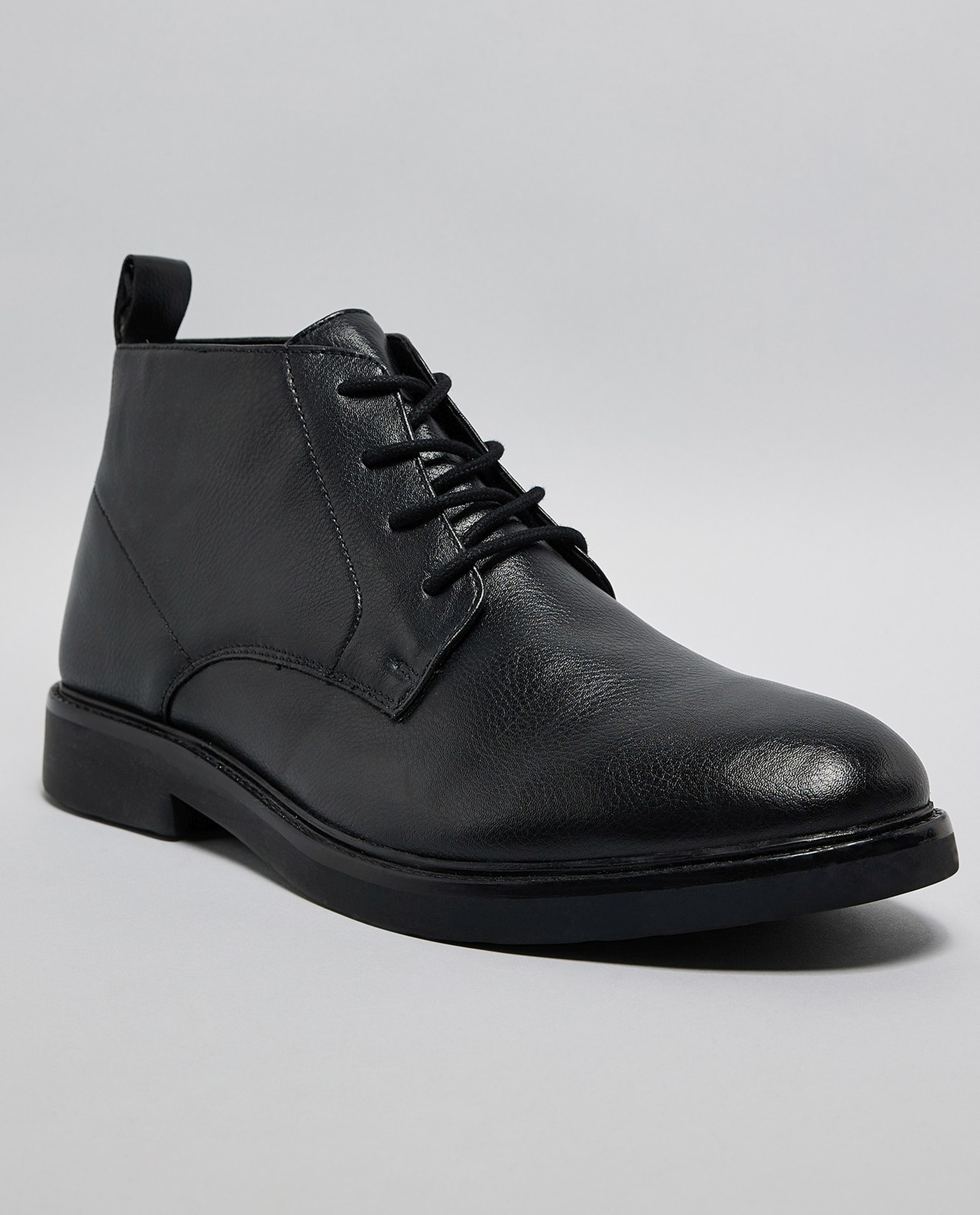 Textured Derby Ankle Boots