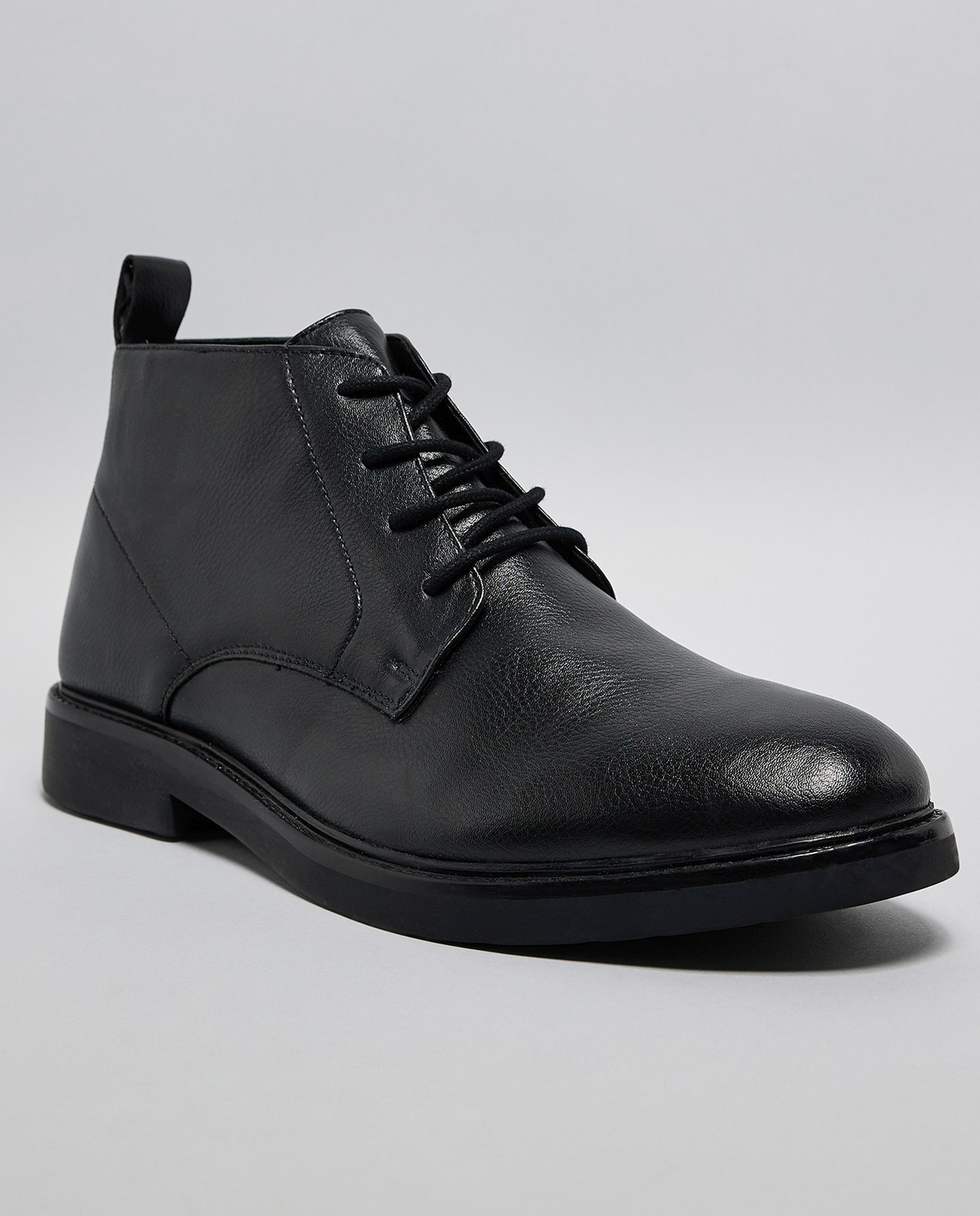 Textured Derby Ankle Boots