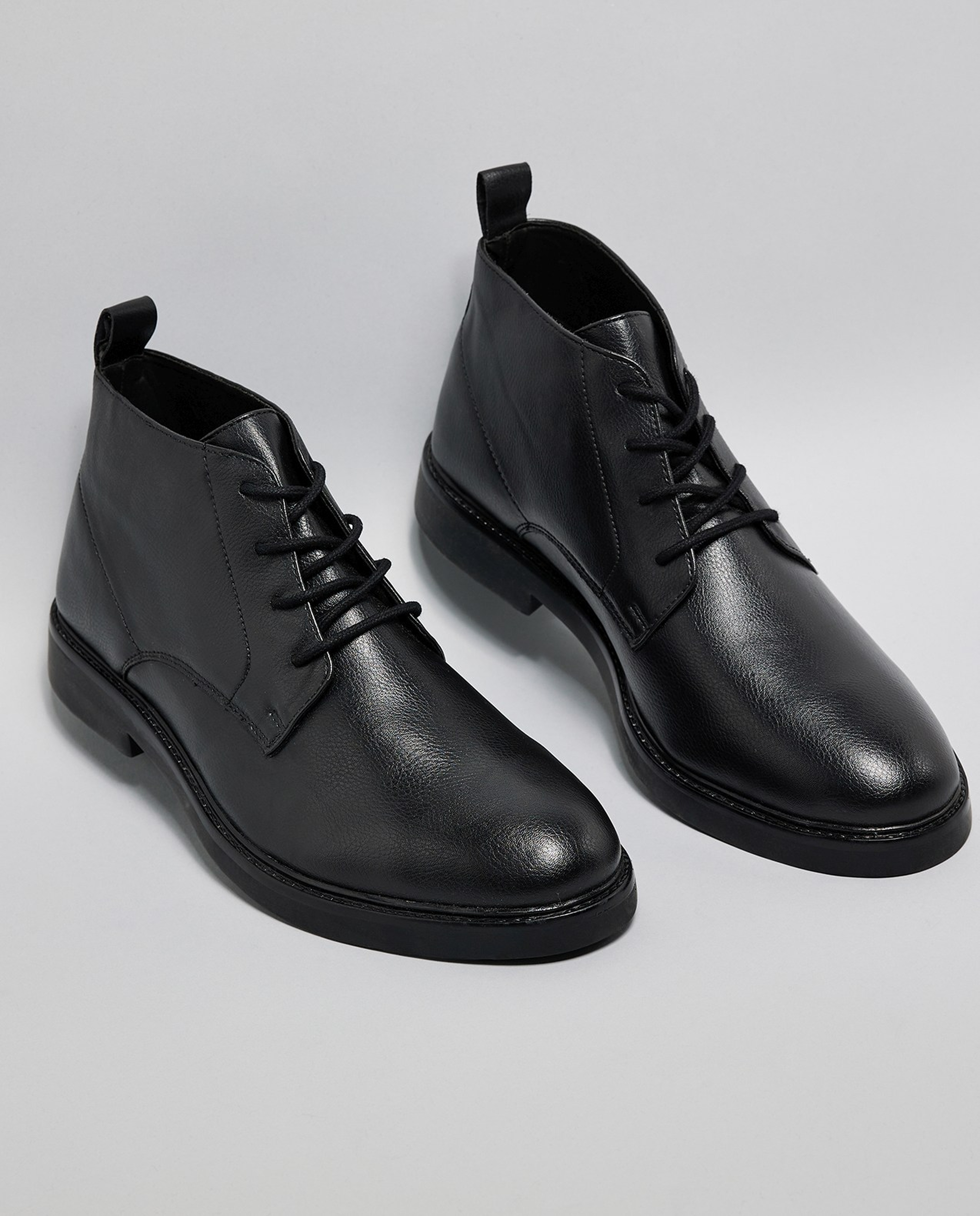 Textured Derby Ankle Boots