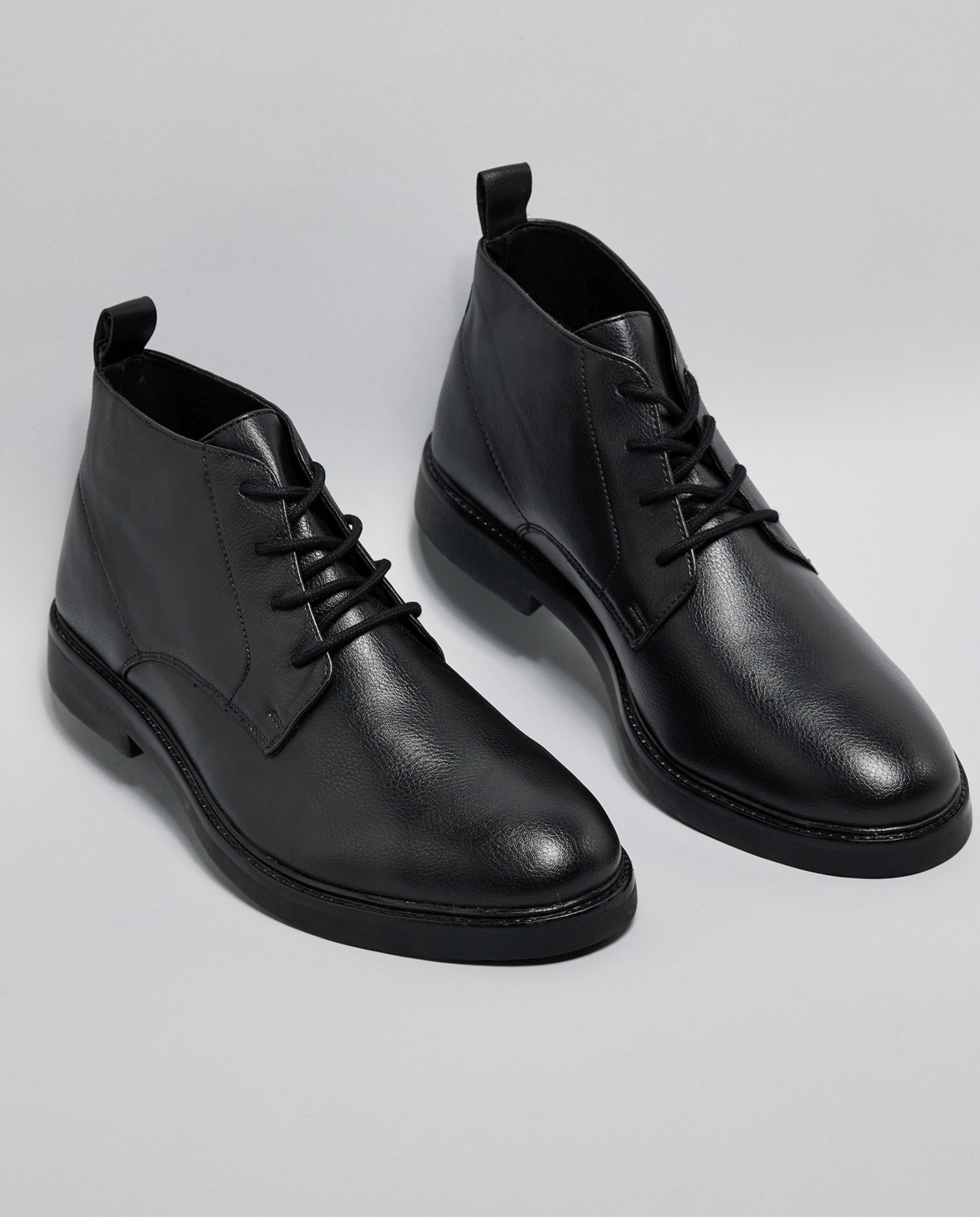 Textured Derby Ankle Boots