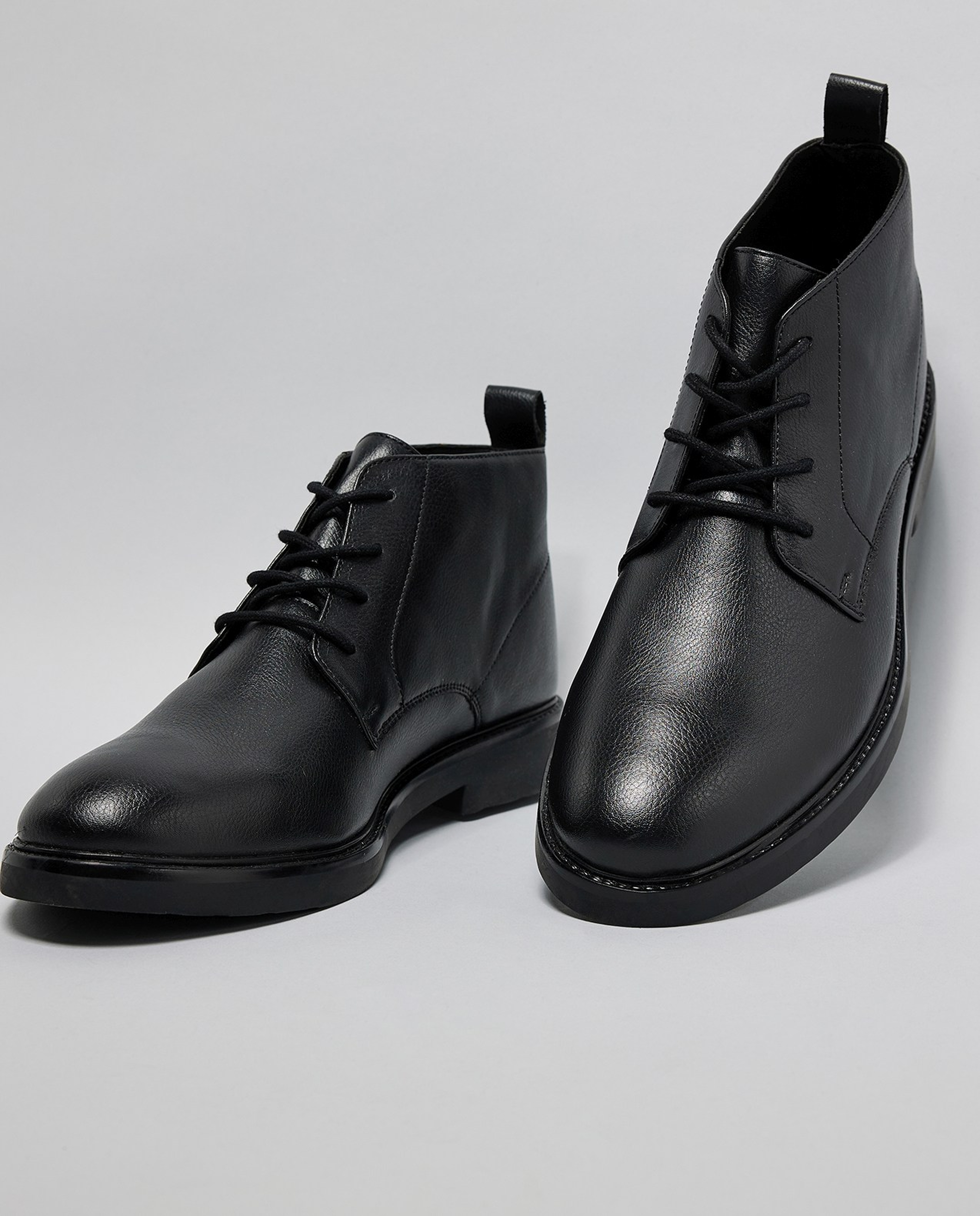 Textured Derby Ankle Boots