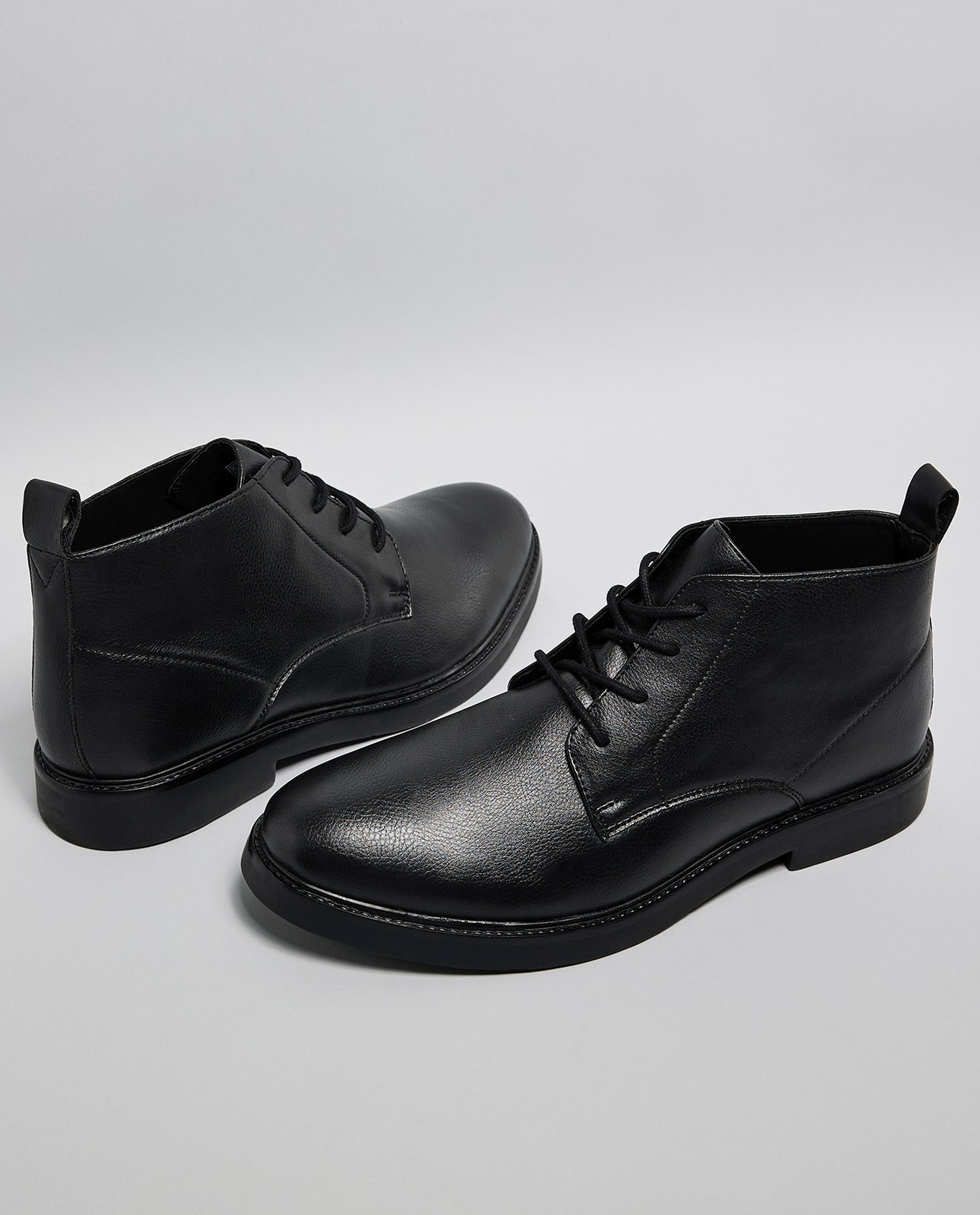 Textured Derby Ankle Boots