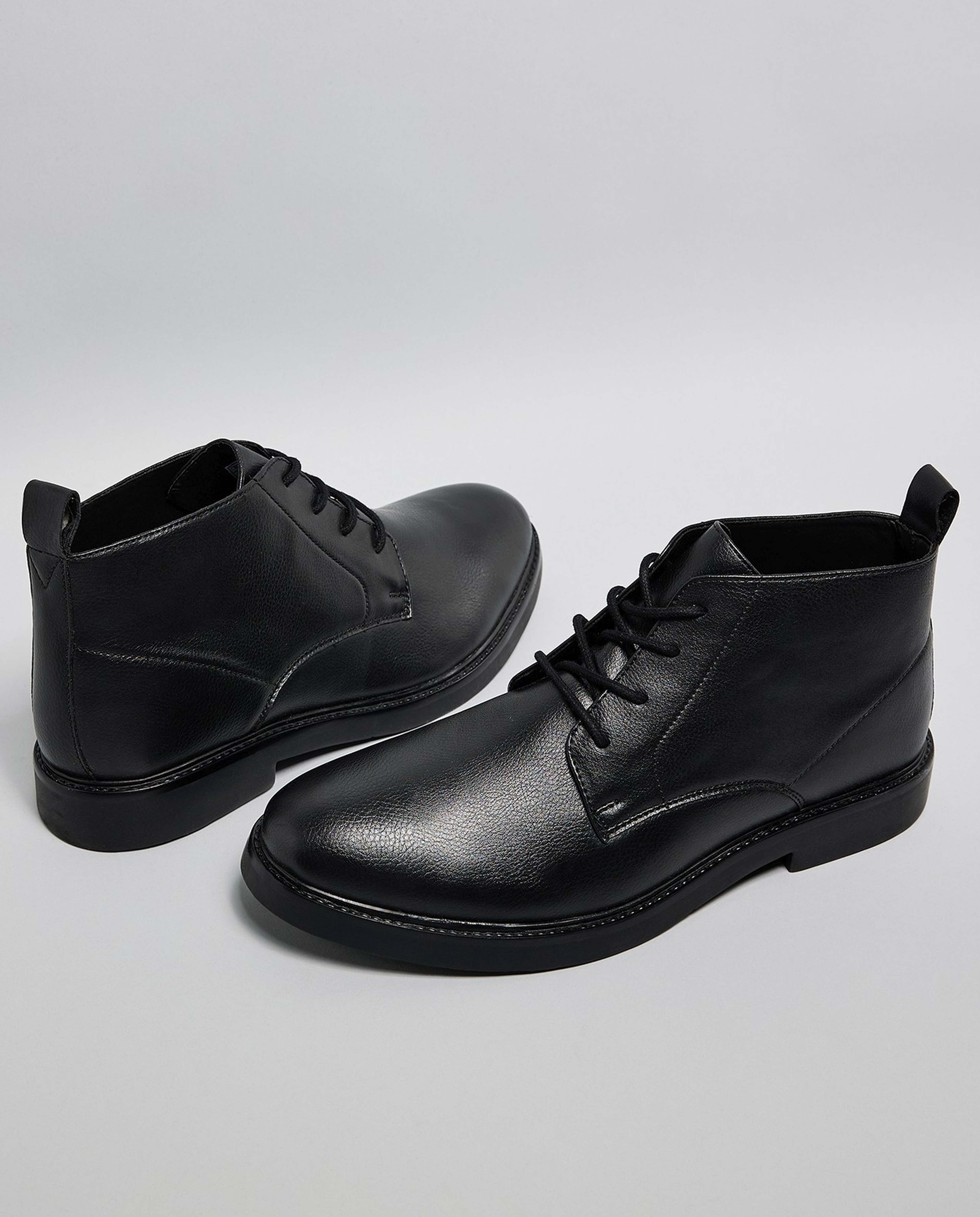 Textured Derby Ankle Boots