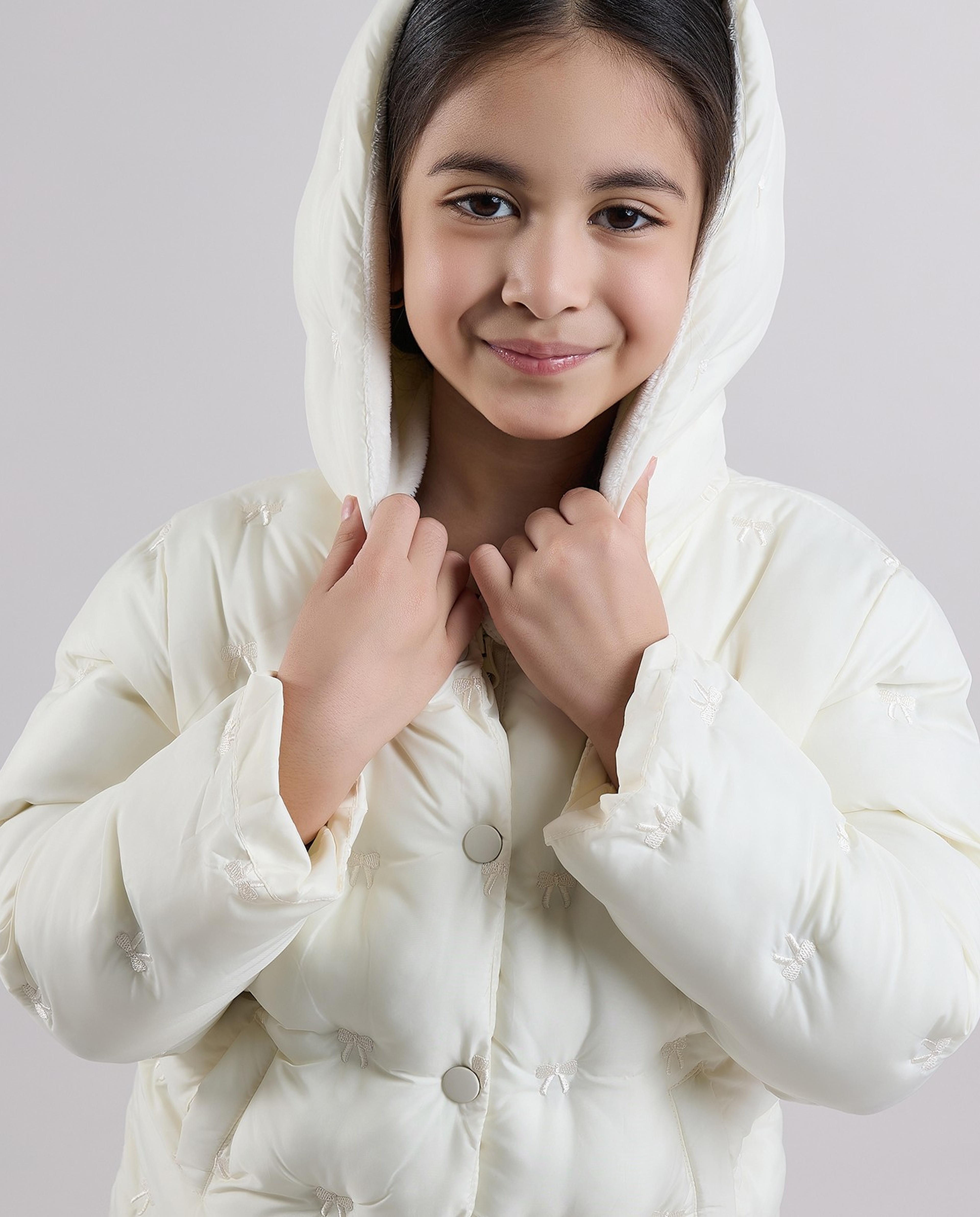 Quilted Hooded Puffer Jacket with Zipper Closure