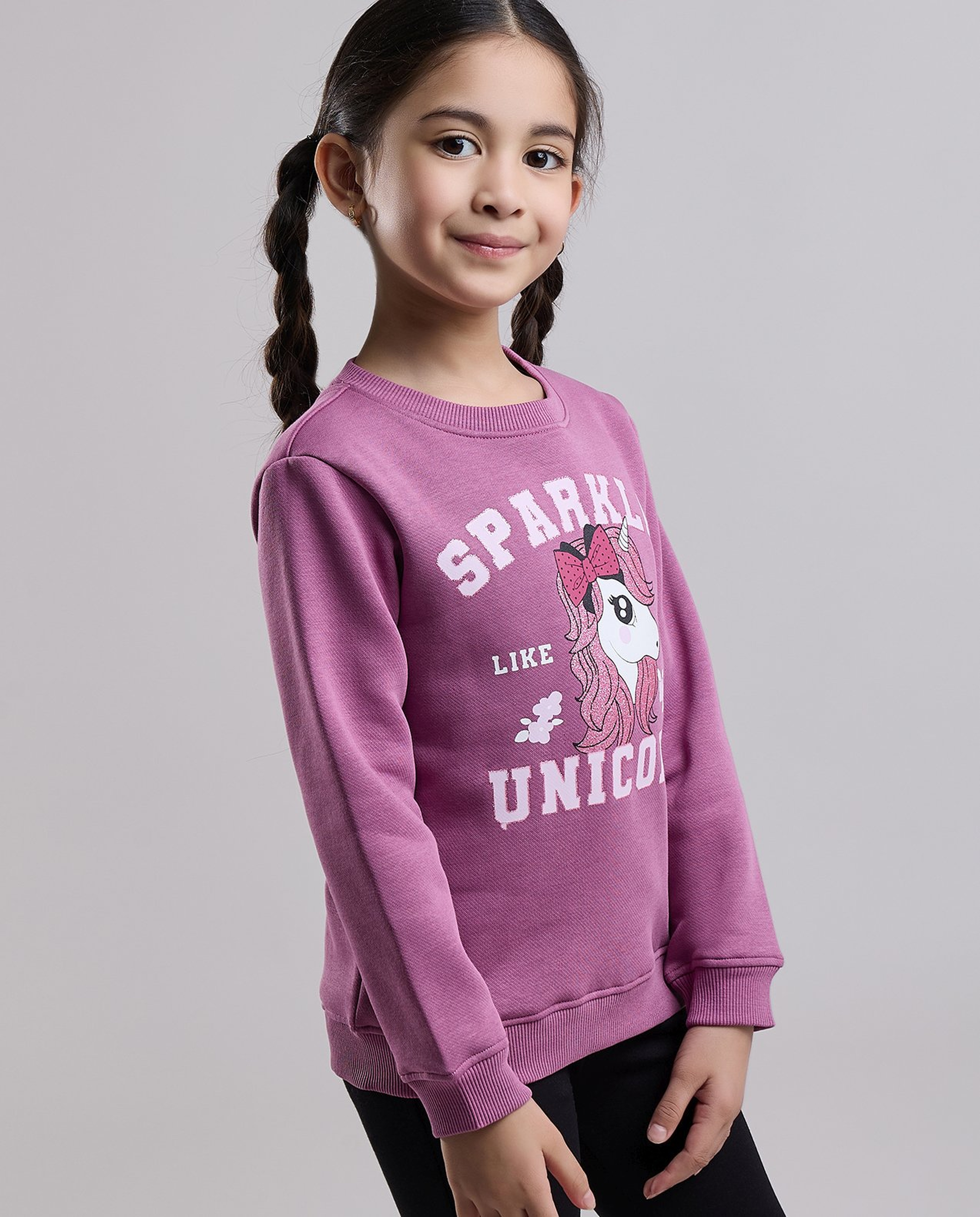 Printed Sweatshirt with Crew Neck and Long Sleeves