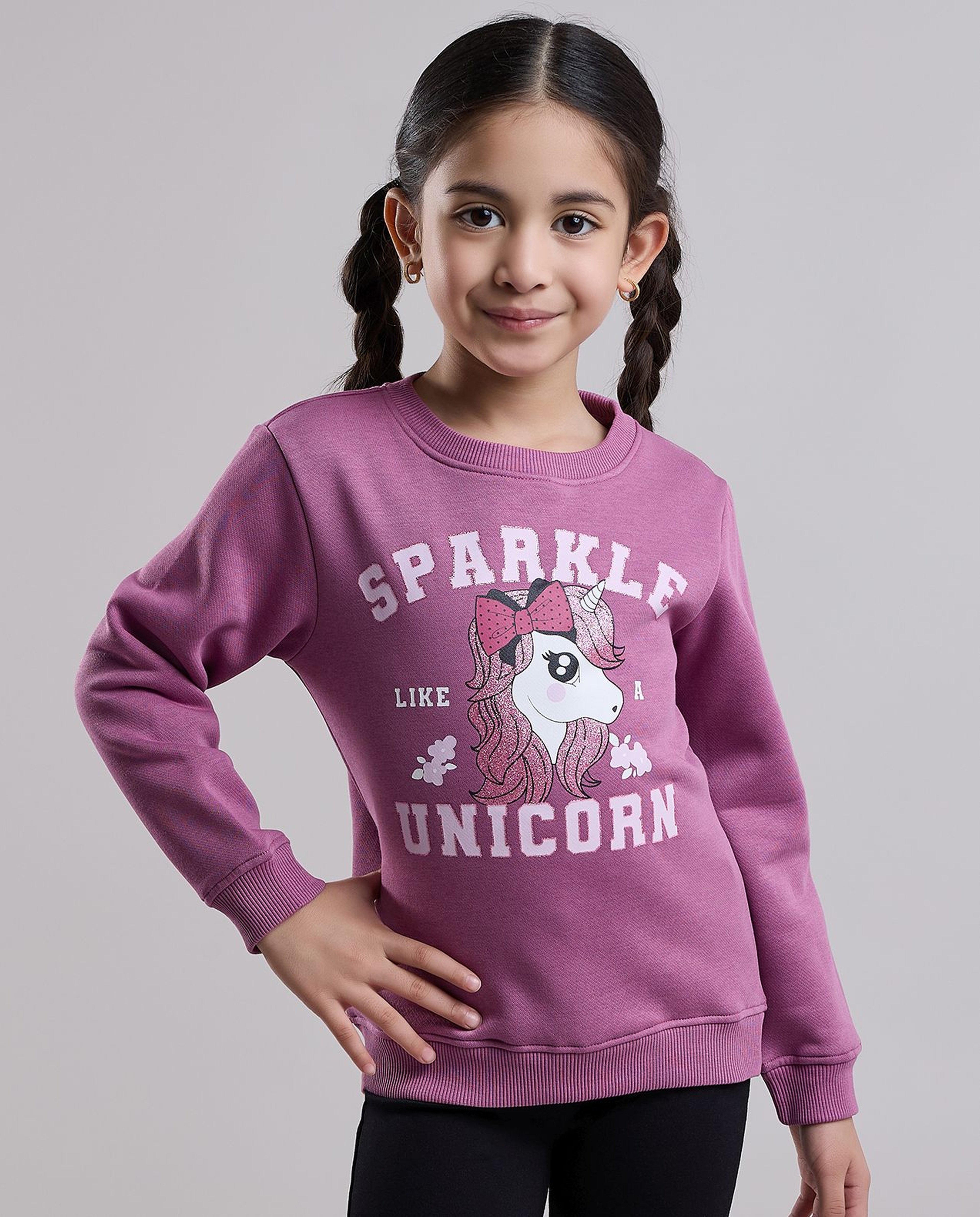 Printed Sweatshirt with Crew Neck and Long Sleeves
