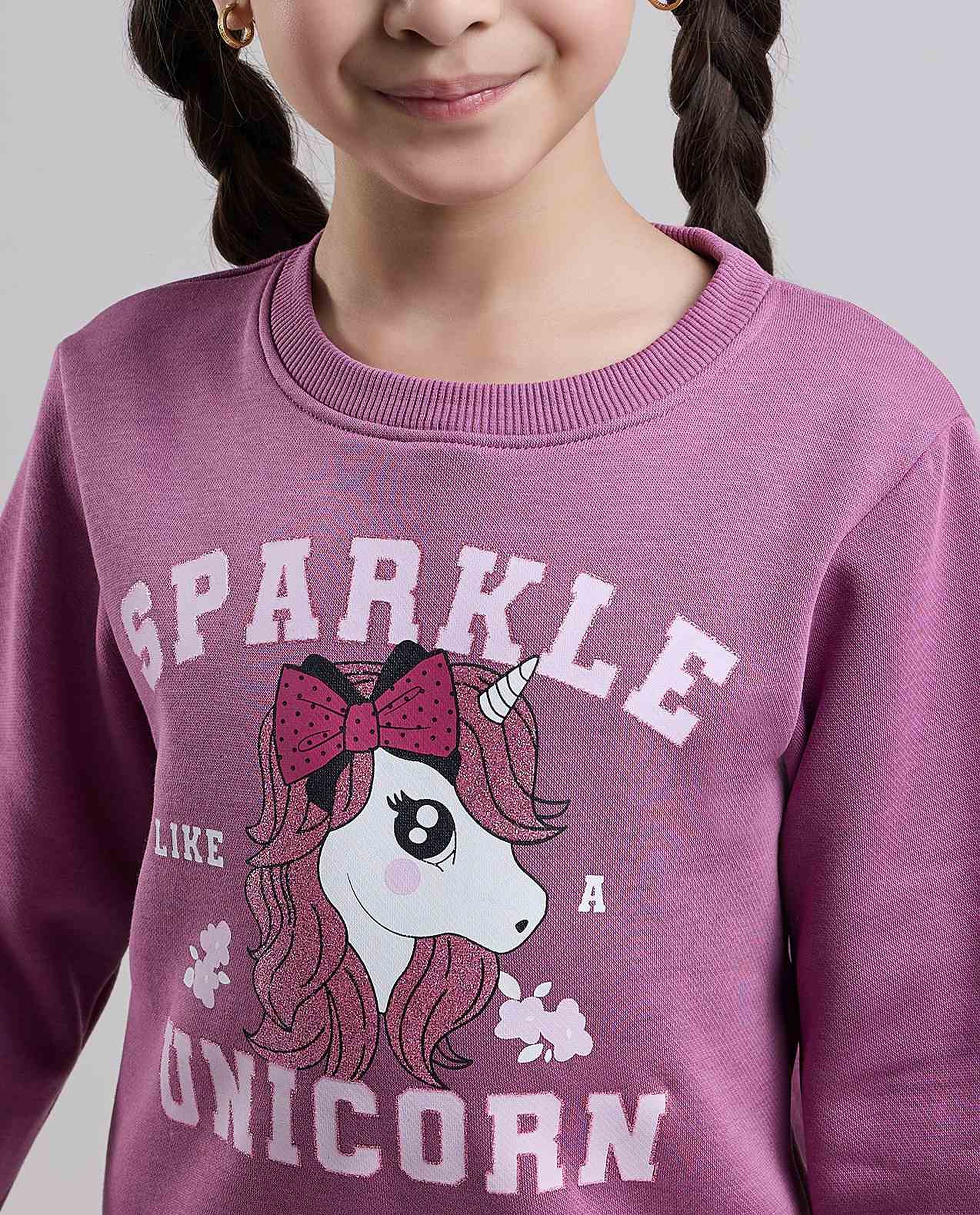 Printed Sweatshirt with Crew Neck and Long Sleeves