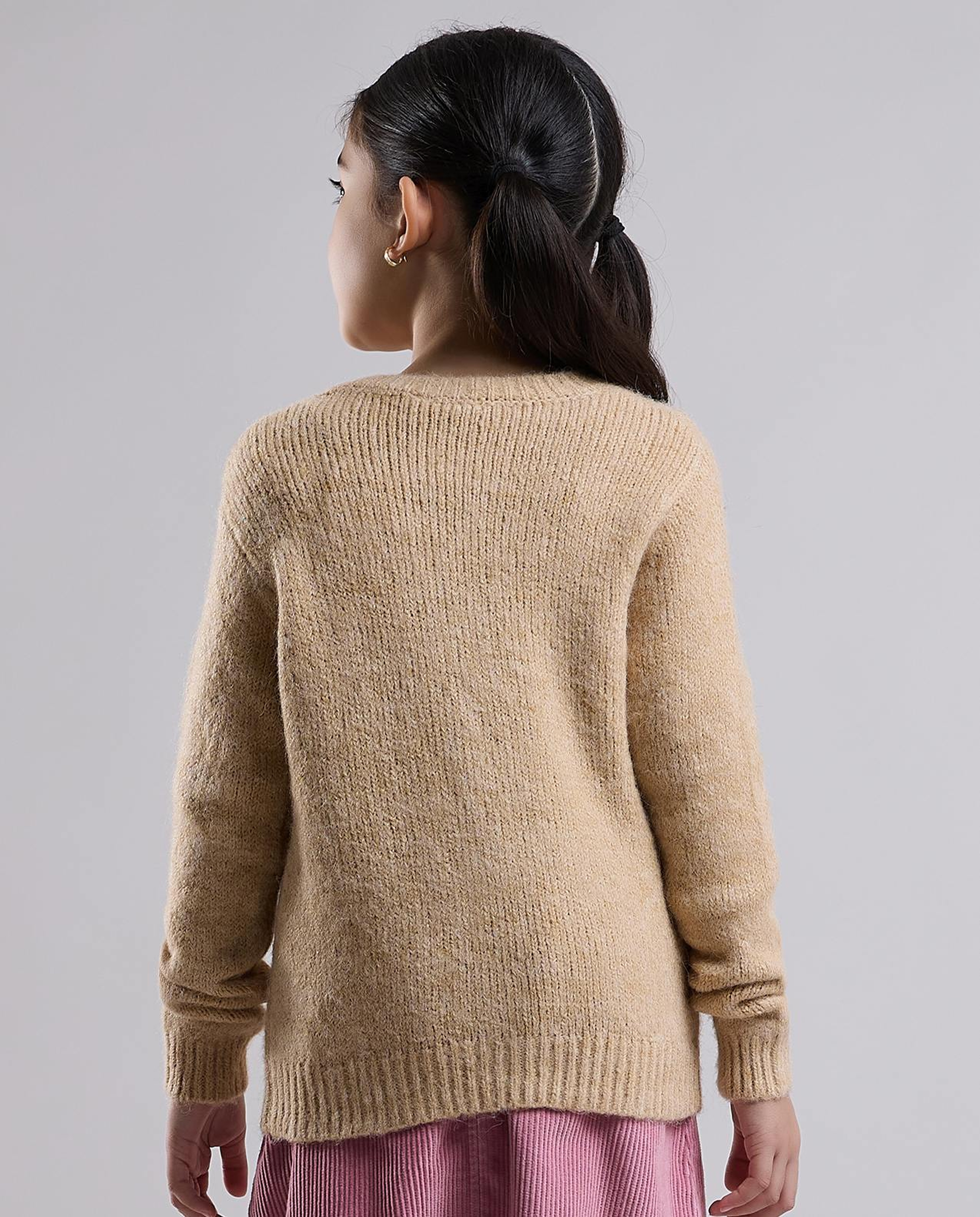 Embroidered Cardigan with Button Closure