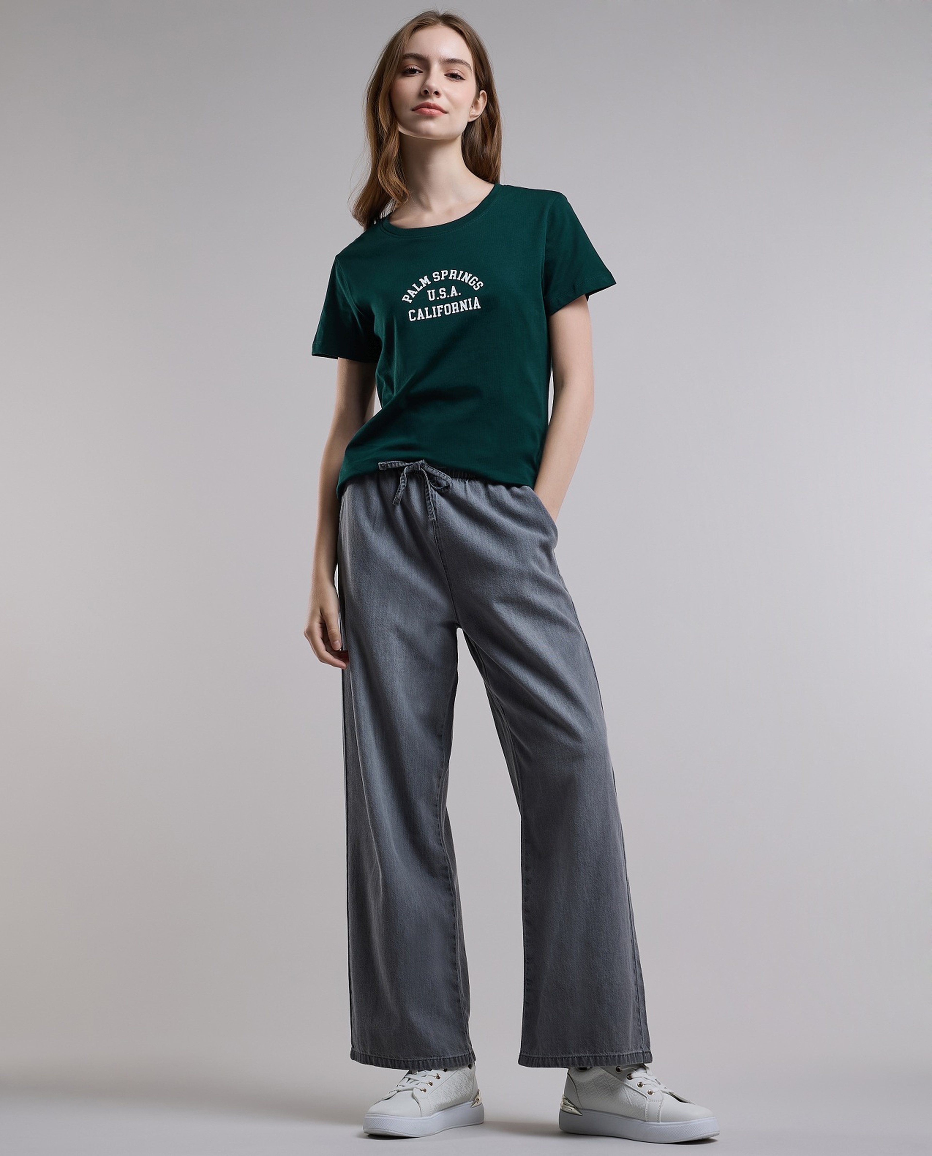 Typography Printed T-Shirt with Crew Neck and Short Sleeves