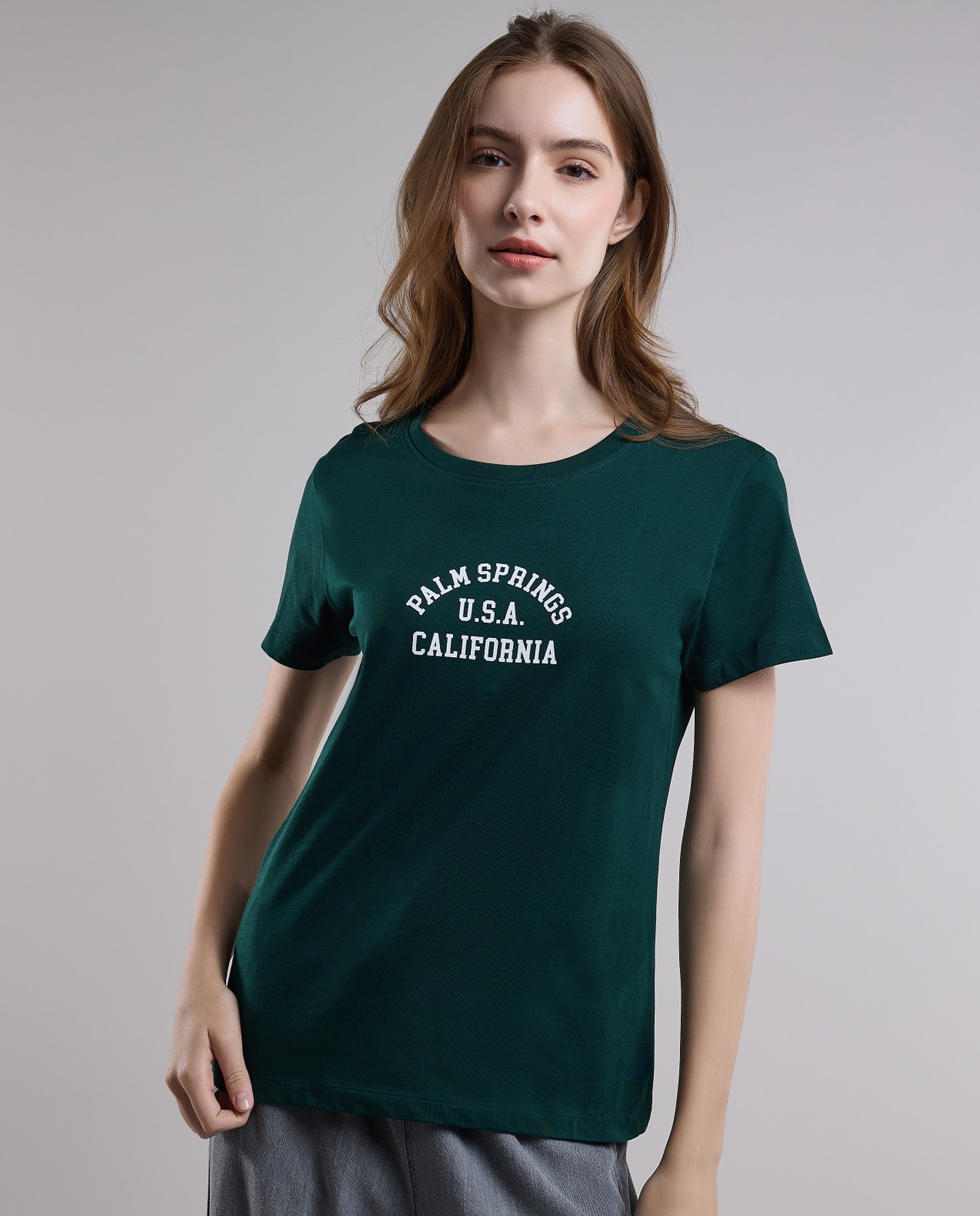 Typography Printed T-Shirt with Crew Neck and Short Sleeves