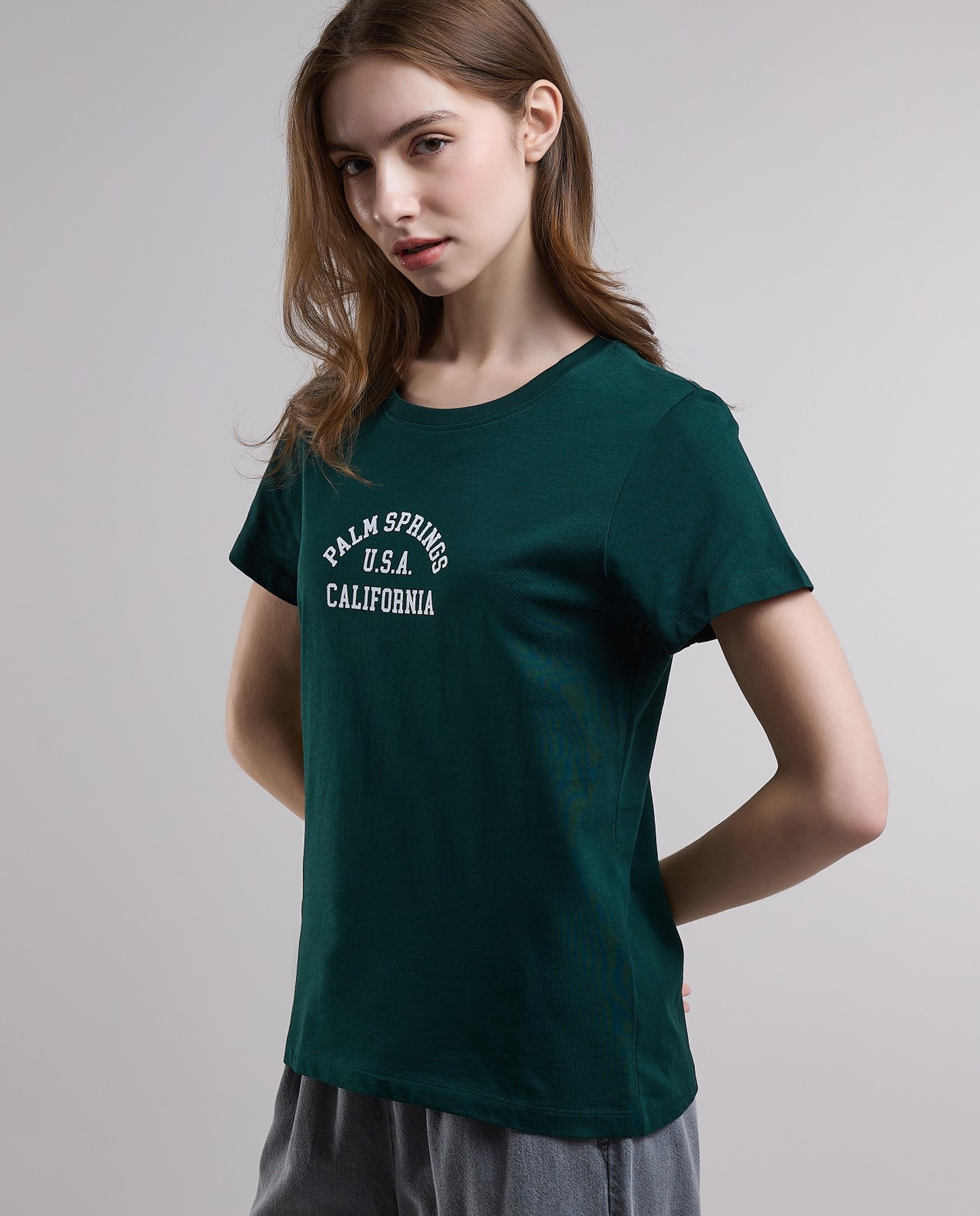 Typography Printed T-Shirt with Crew Neck and Short Sleeves