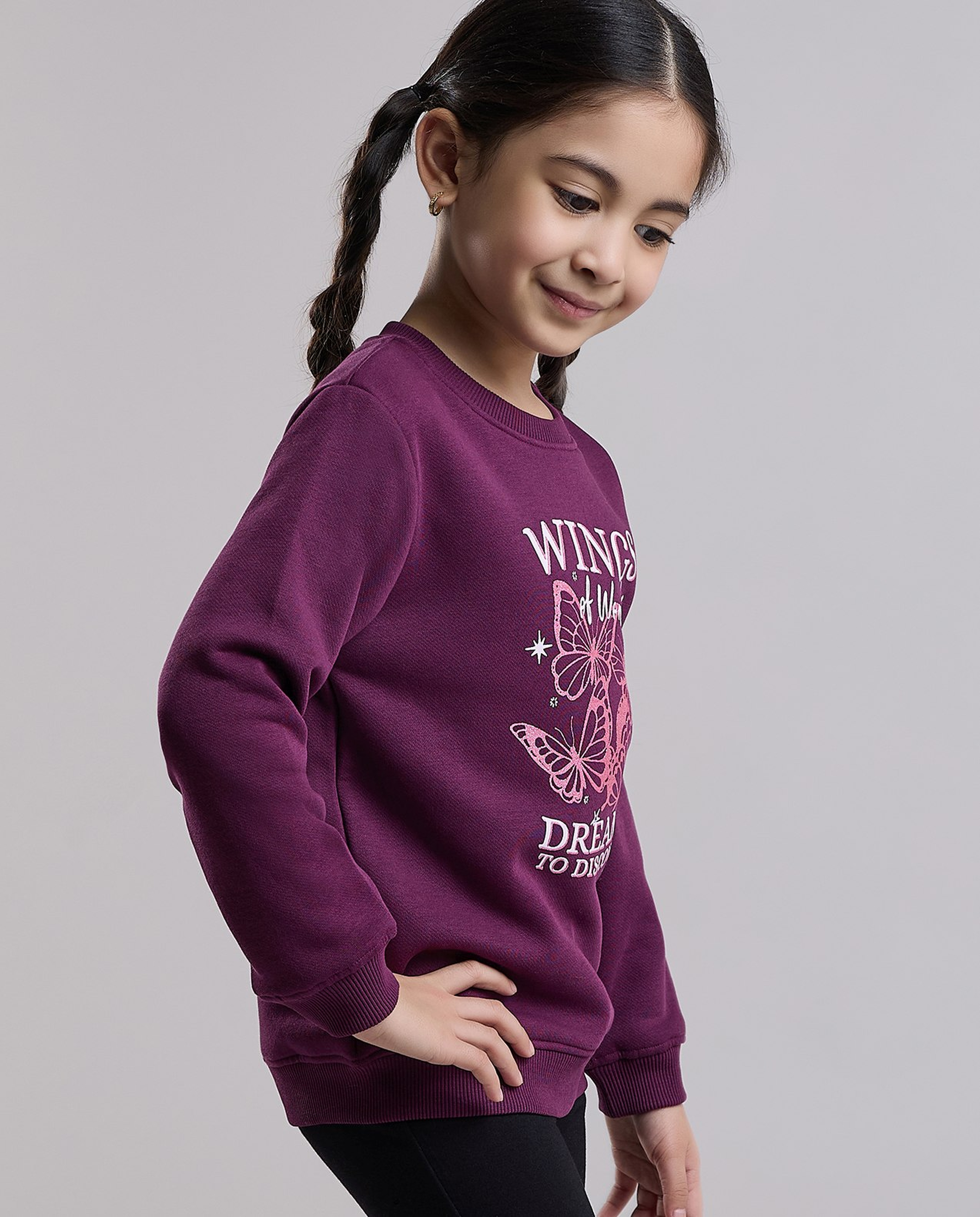 Printed Sweatshirt with Crew Neck and Long Sleeves