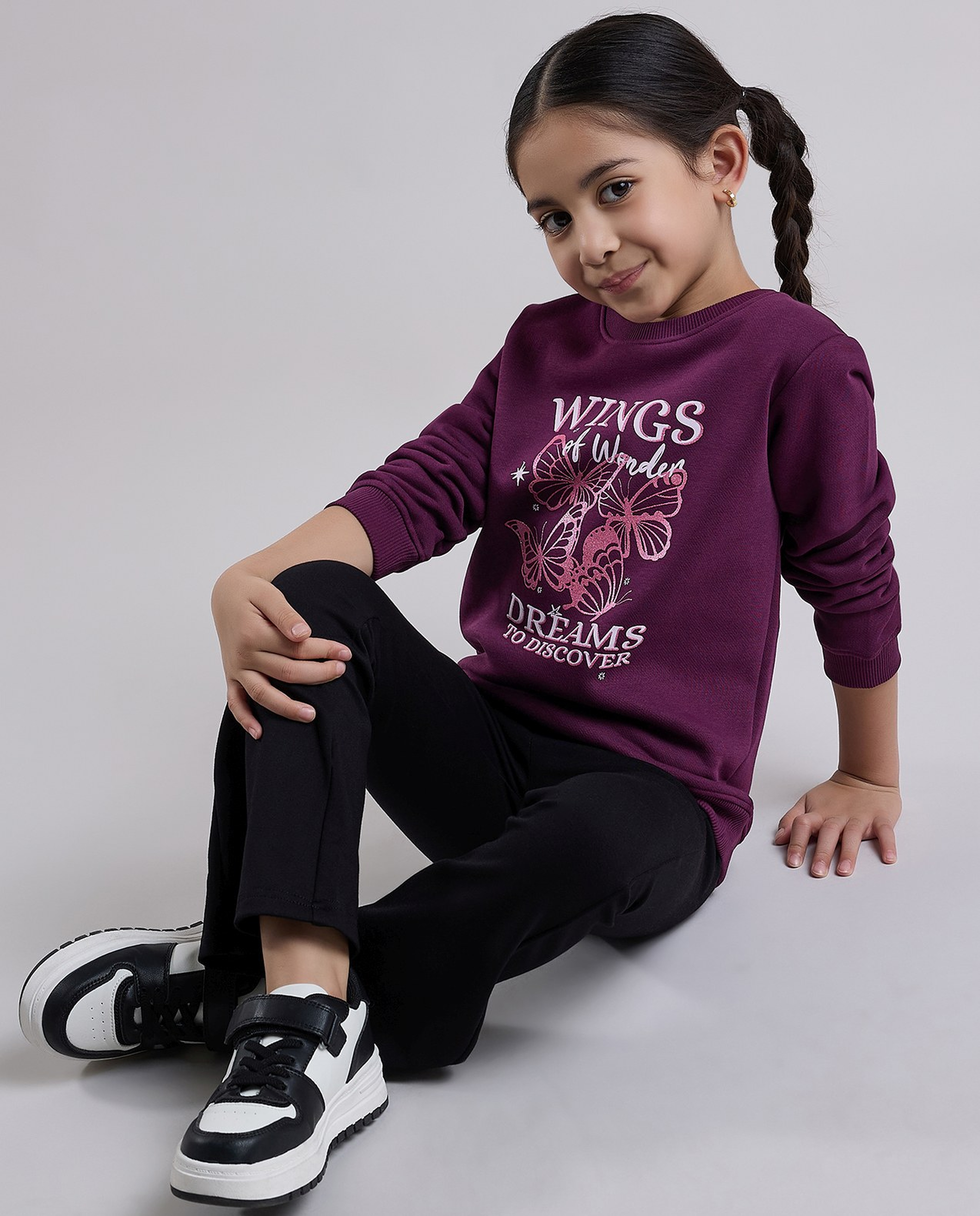 Printed Sweatshirt with Crew Neck and Long Sleeves