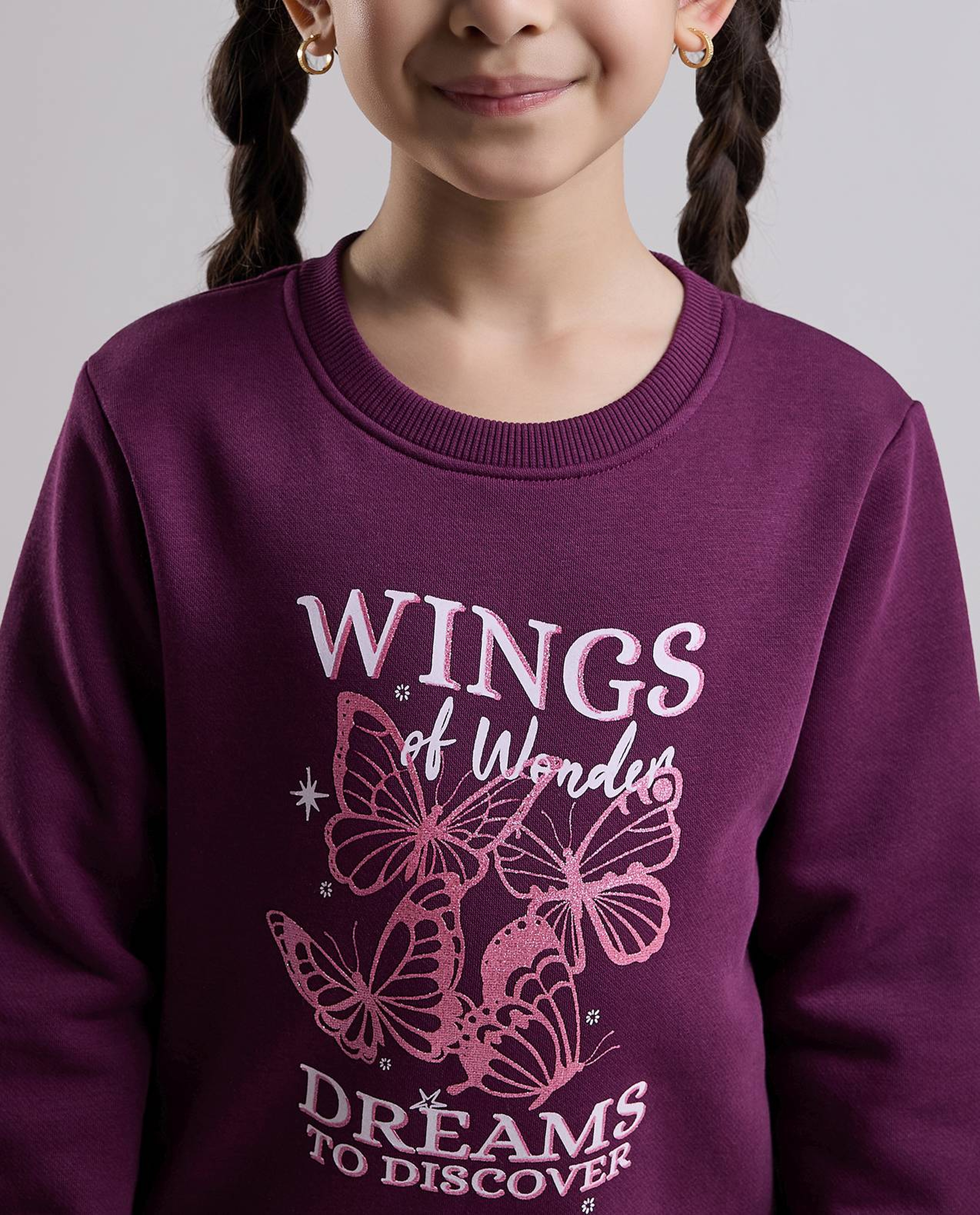 Printed Sweatshirt with Crew Neck and Long Sleeves