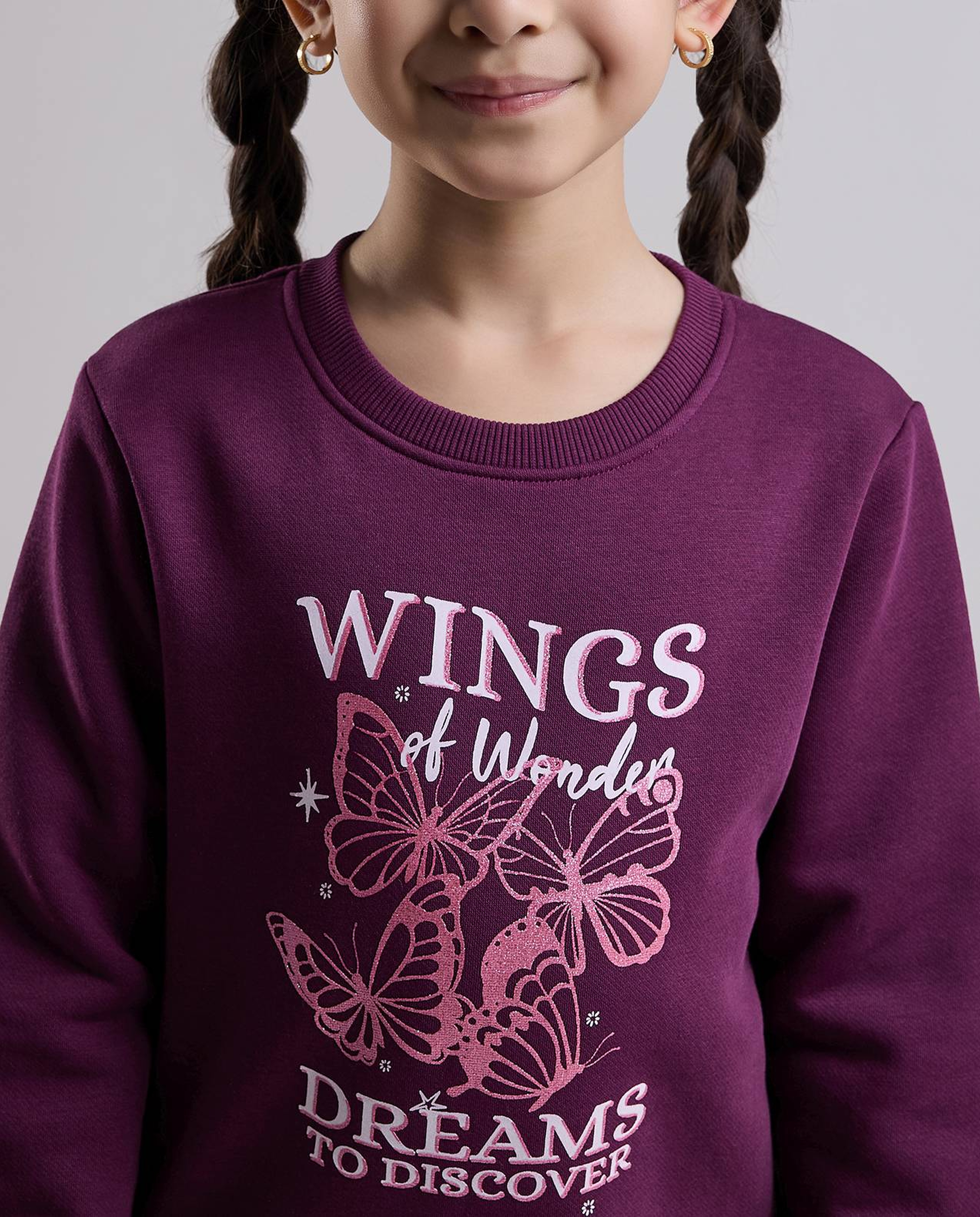 Printed Sweatshirt with Crew Neck and Long Sleeves