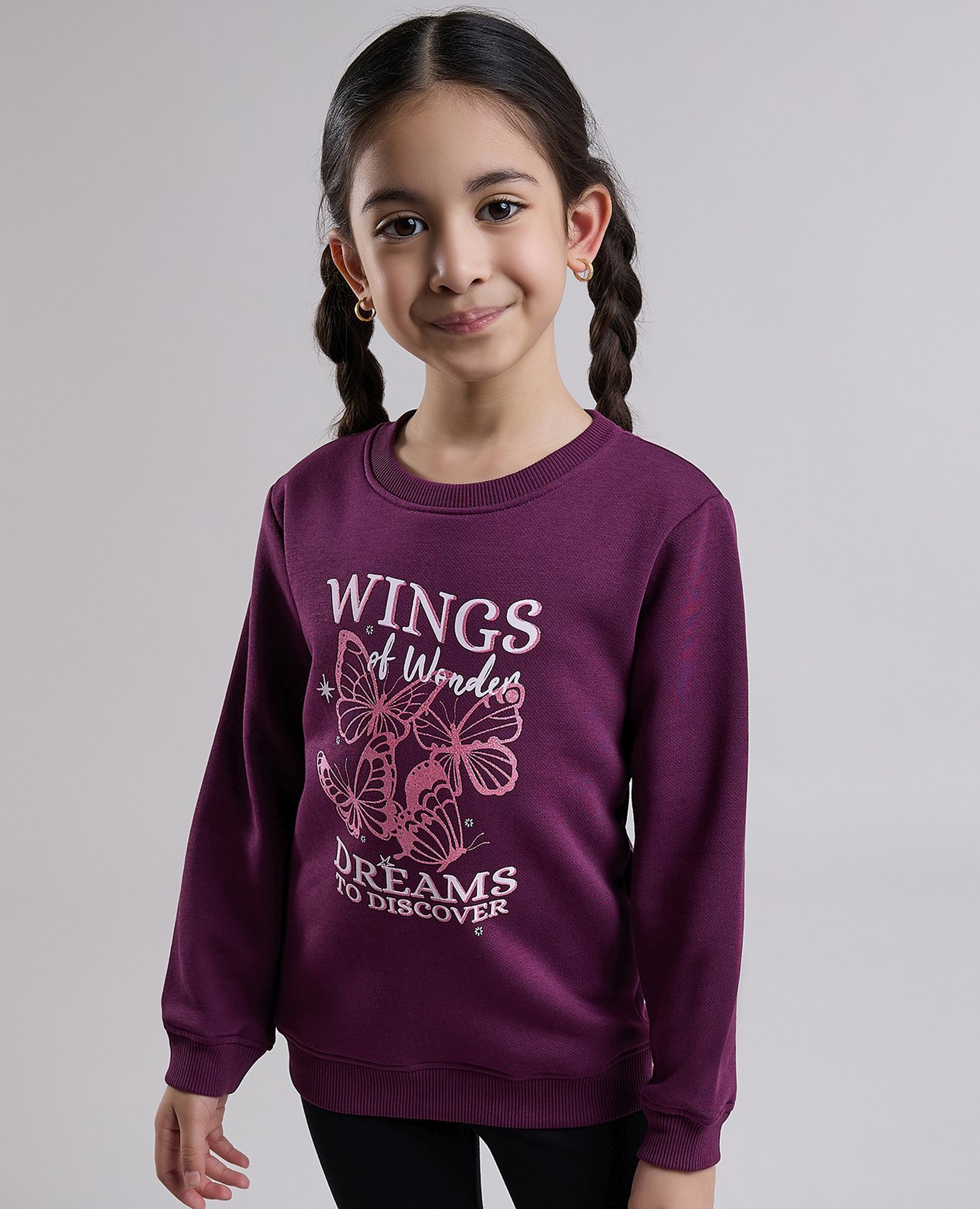 Printed Sweatshirt with Crew Neck and Long Sleeves