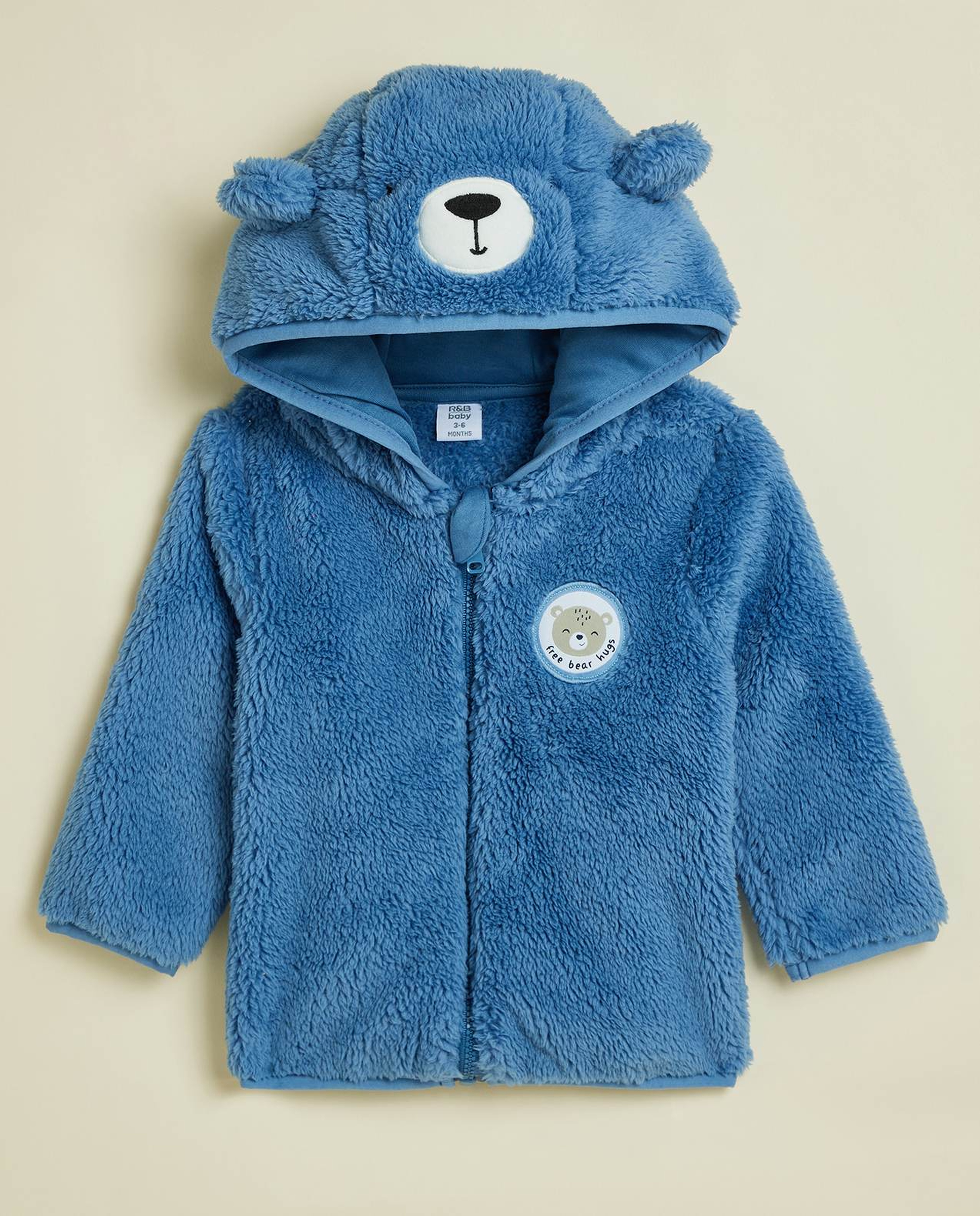 Sherpa Hooded Jacket with Zipper Closure