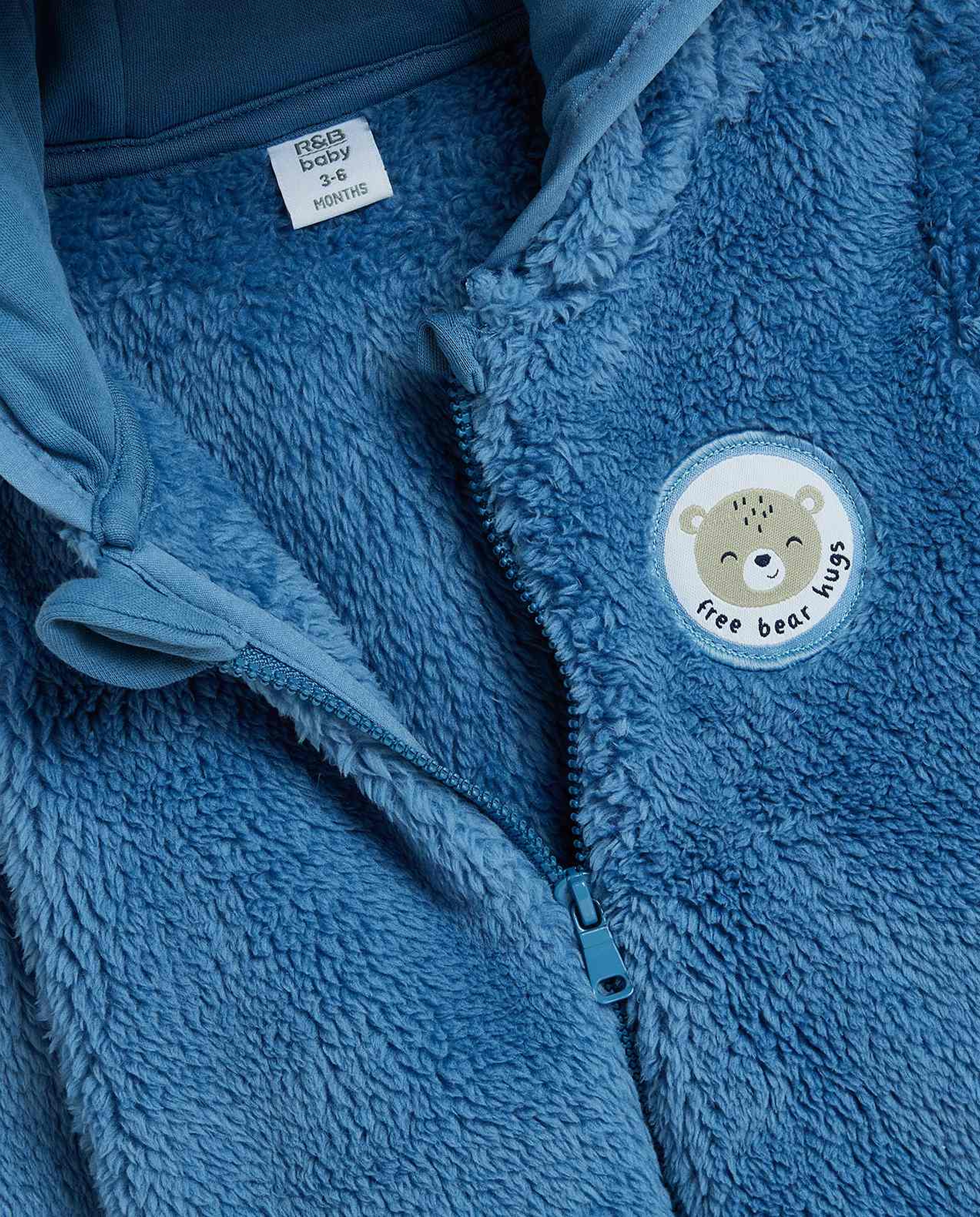 Sherpa Hooded Jacket with Zipper Closure