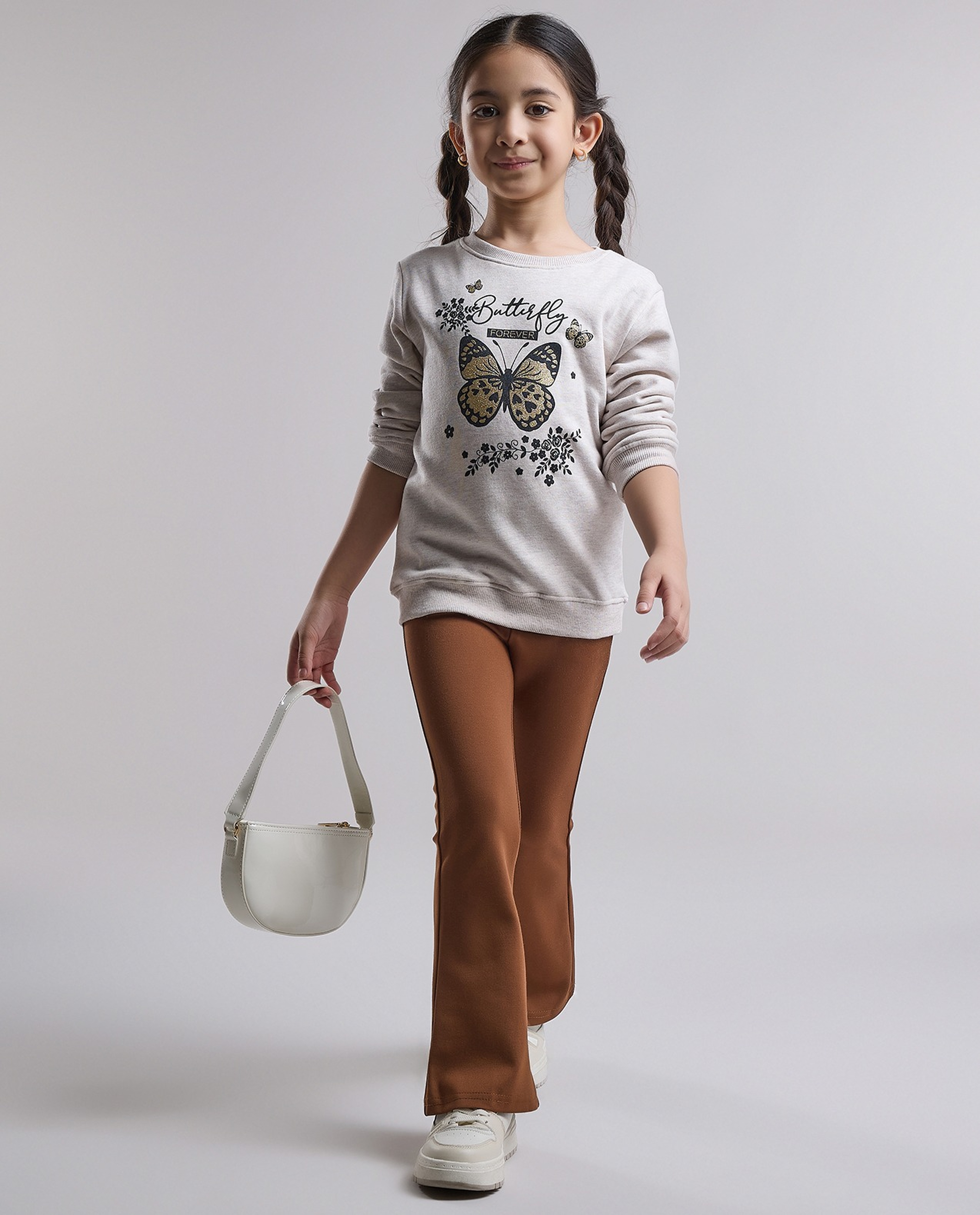 Printed Sweatshirt with Crew Neck and Long Sleeves