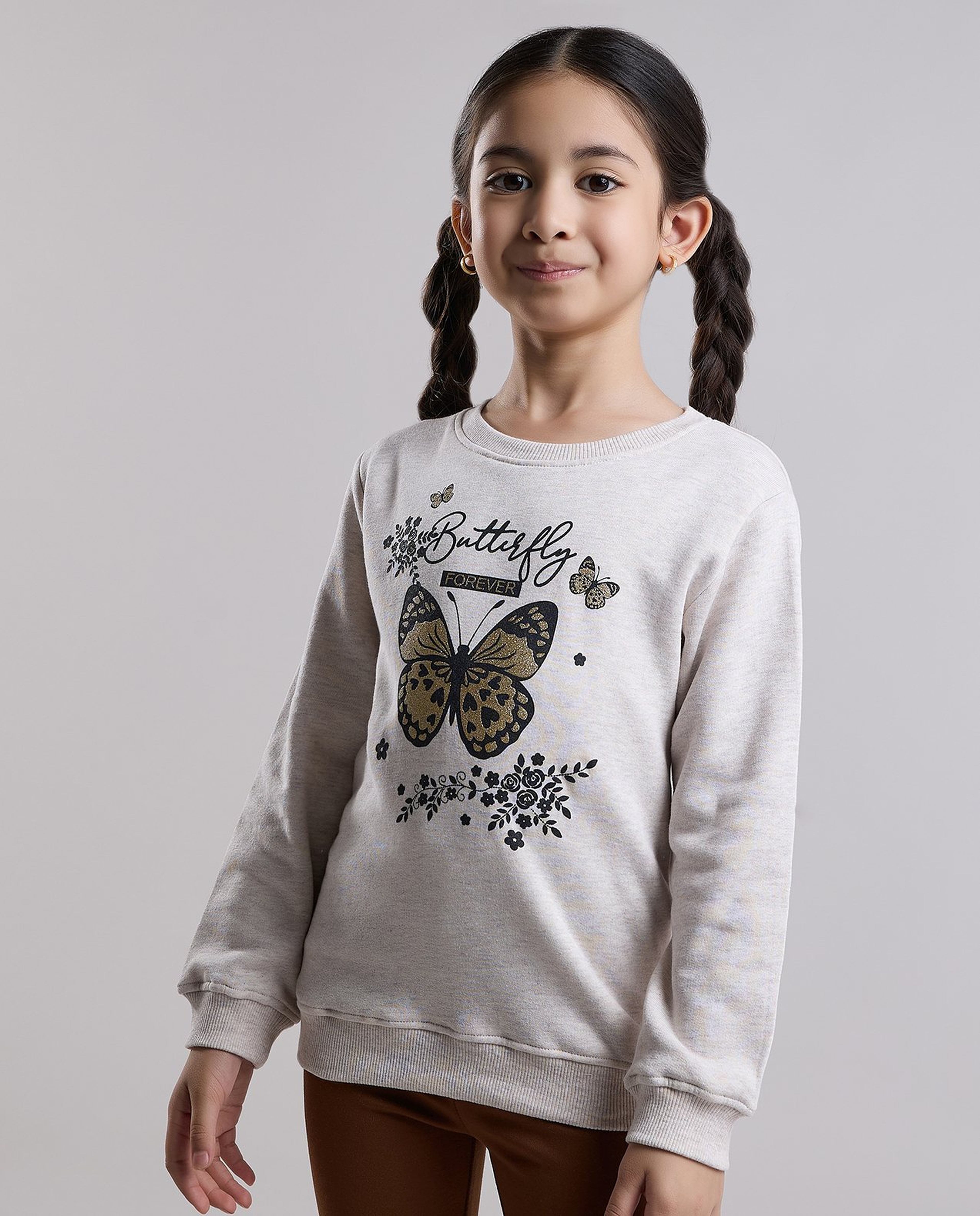 Printed Sweatshirt with Crew Neck and Long Sleeves