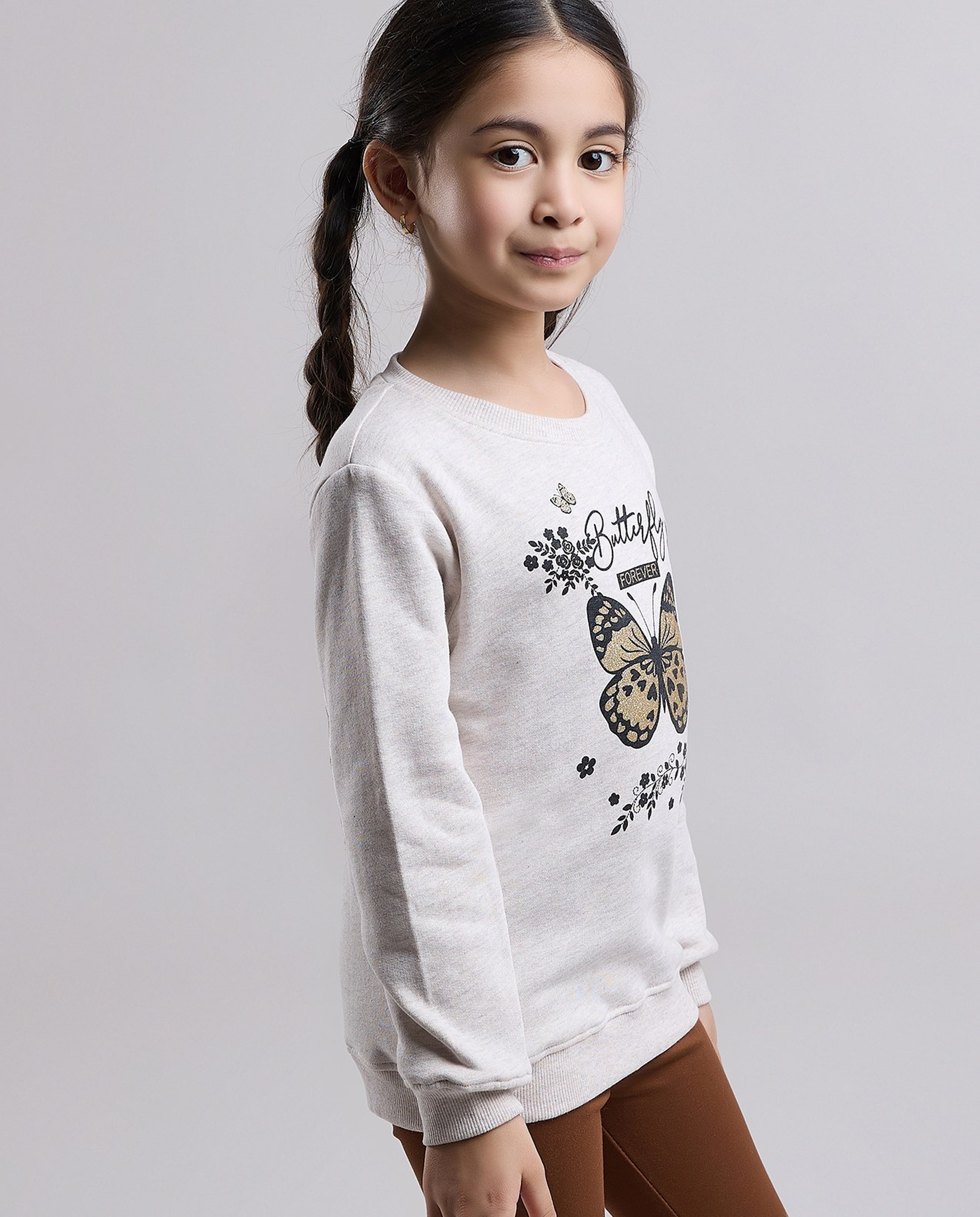 Printed Sweatshirt with Crew Neck and Long Sleeves